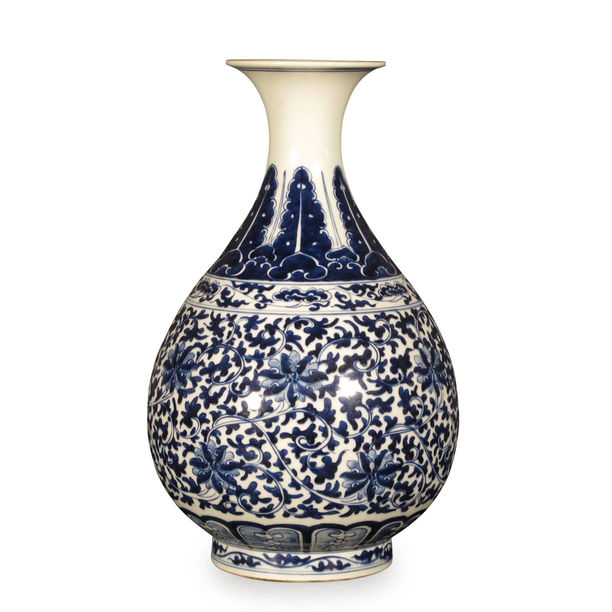 Blue & White Porcelain Trumpet Vase - Image 4