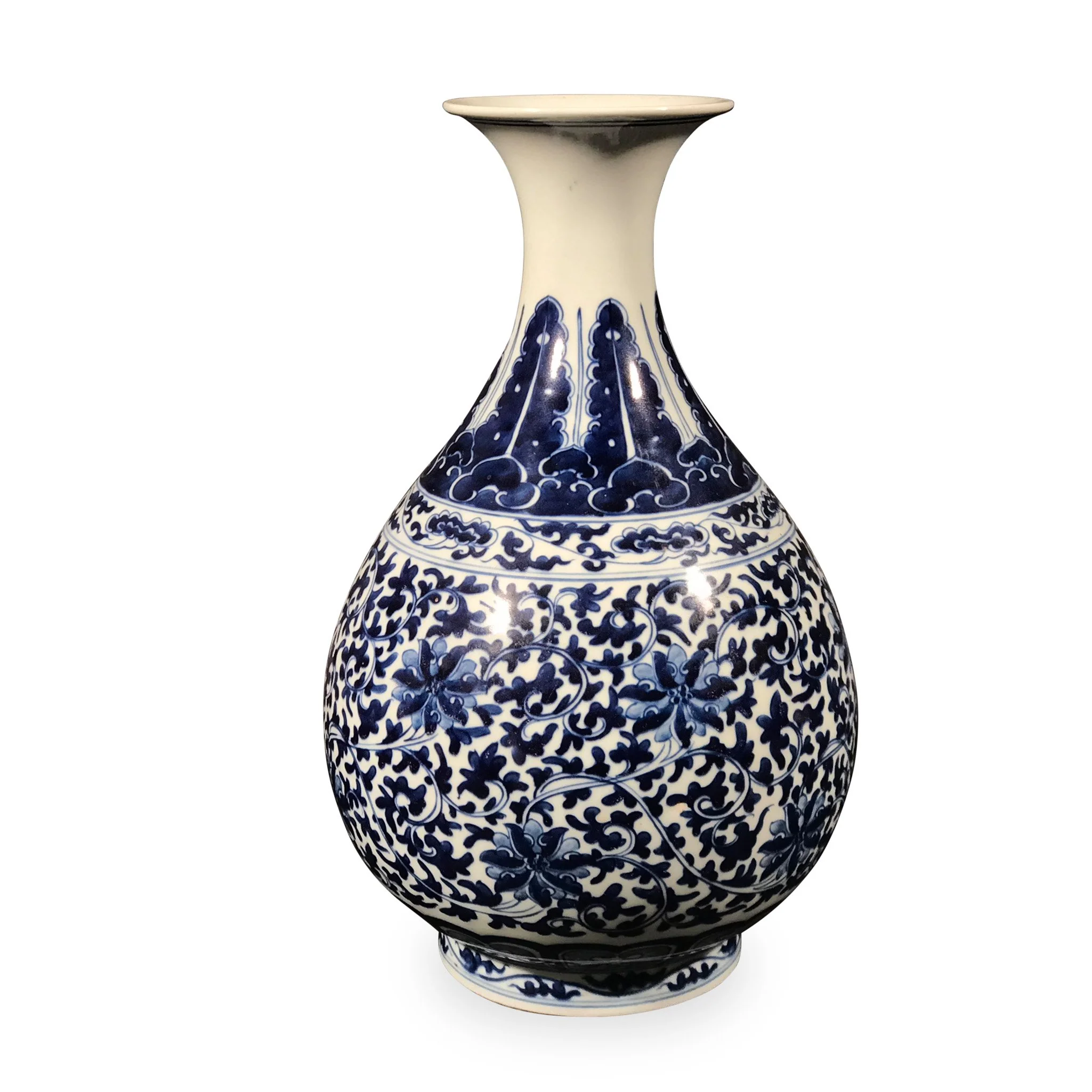 Blue & White Porcelain Trumpet Vase - Image 5