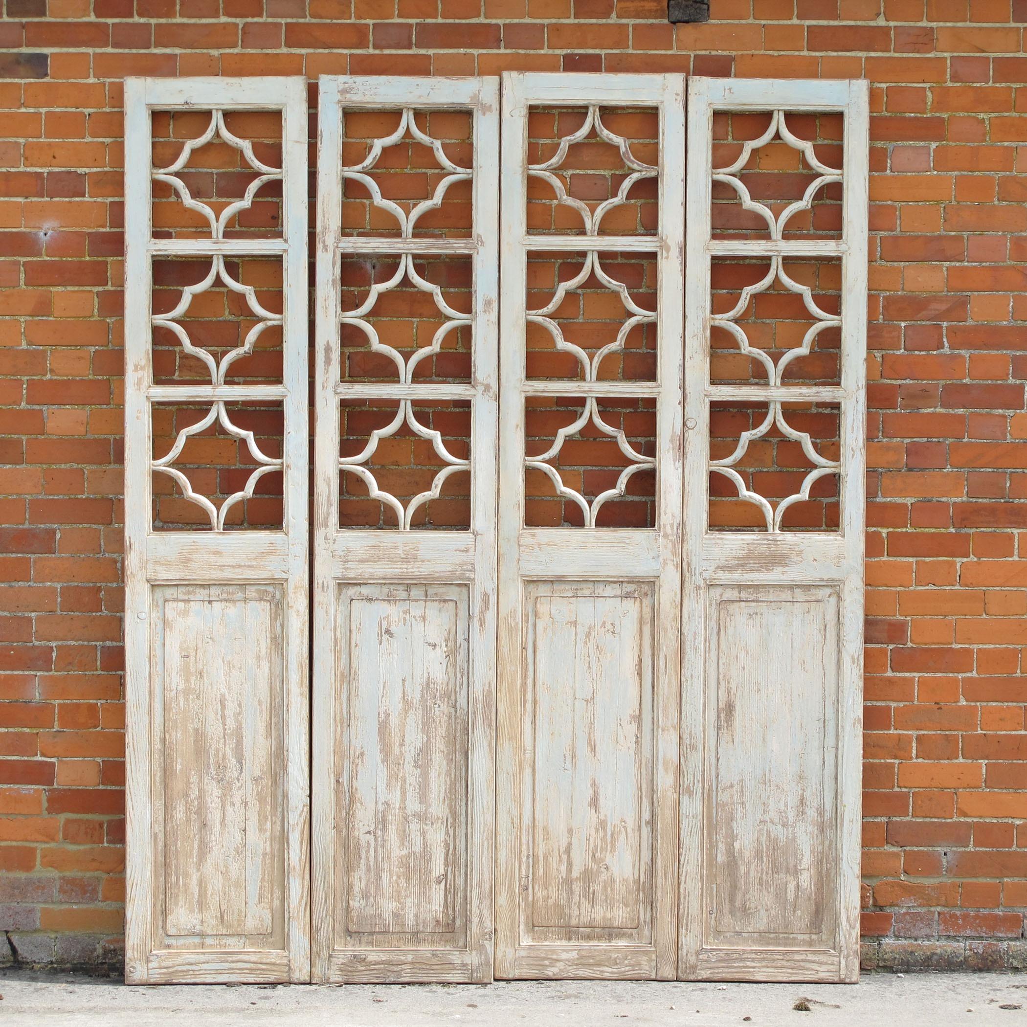 Painted Pine Lattice Window Panel From Shanxi - 100 Yrs Old - Image 2