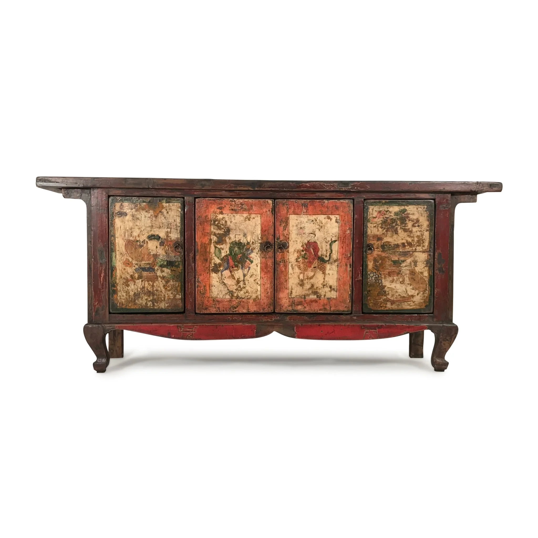 Unusual Painted Sideboard From Mongolia - 19Thc