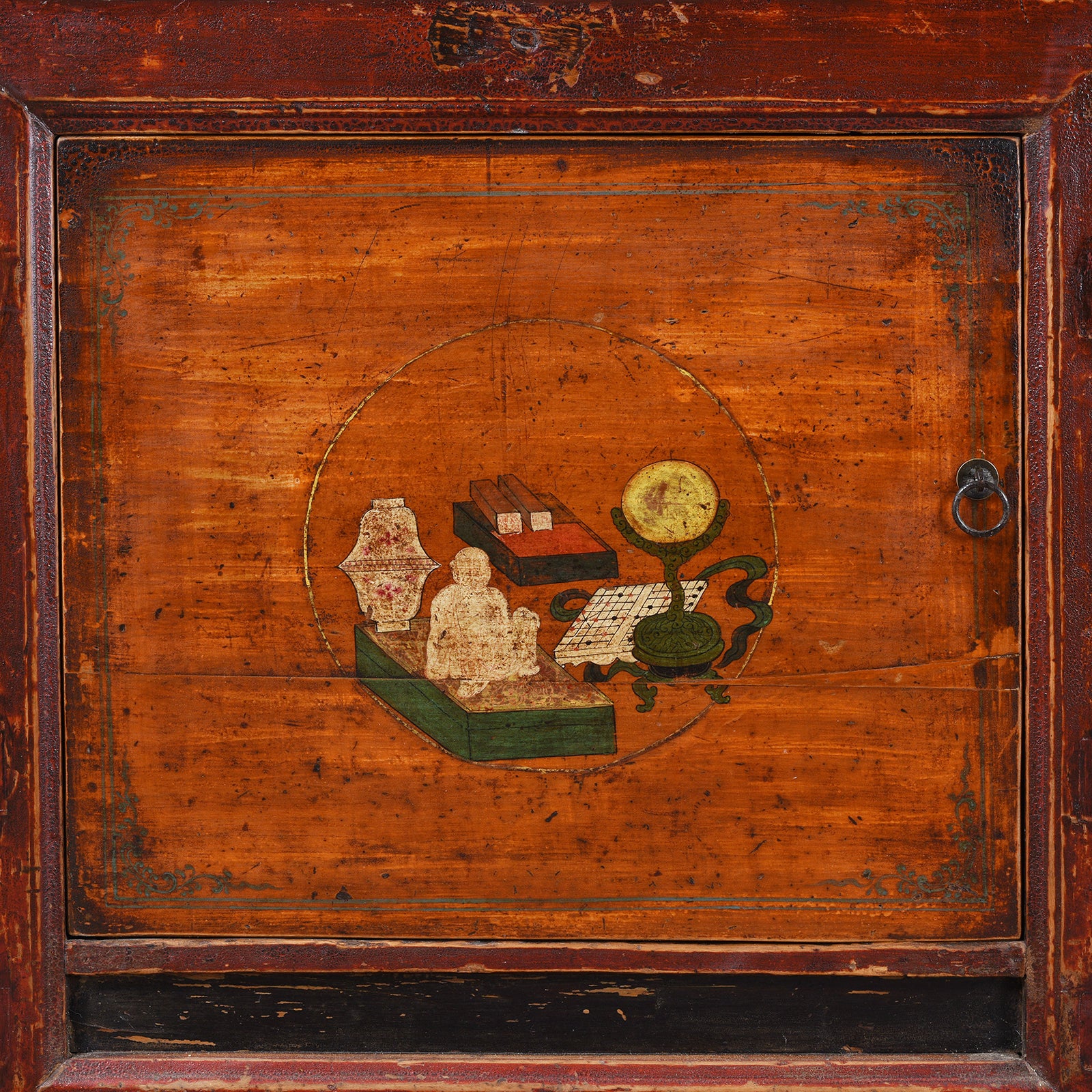 3 Door Painted Sideboard From Mongolia - 19th Century - Image 7
