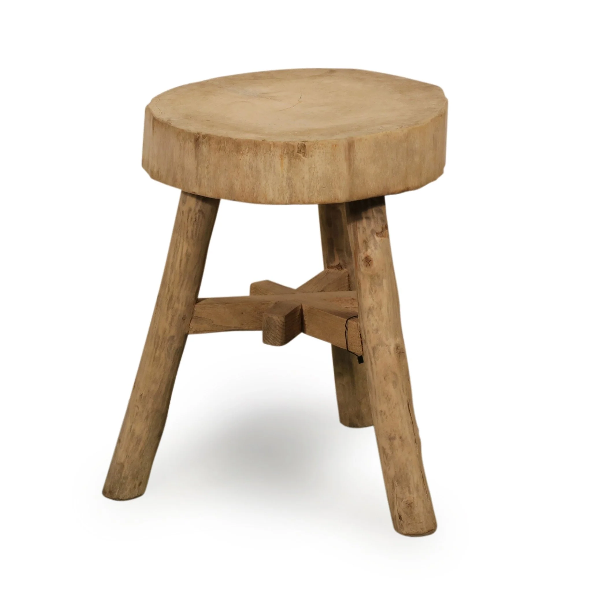 Farmers Chopping Block Stool - Willow - Ca 85 yrs old