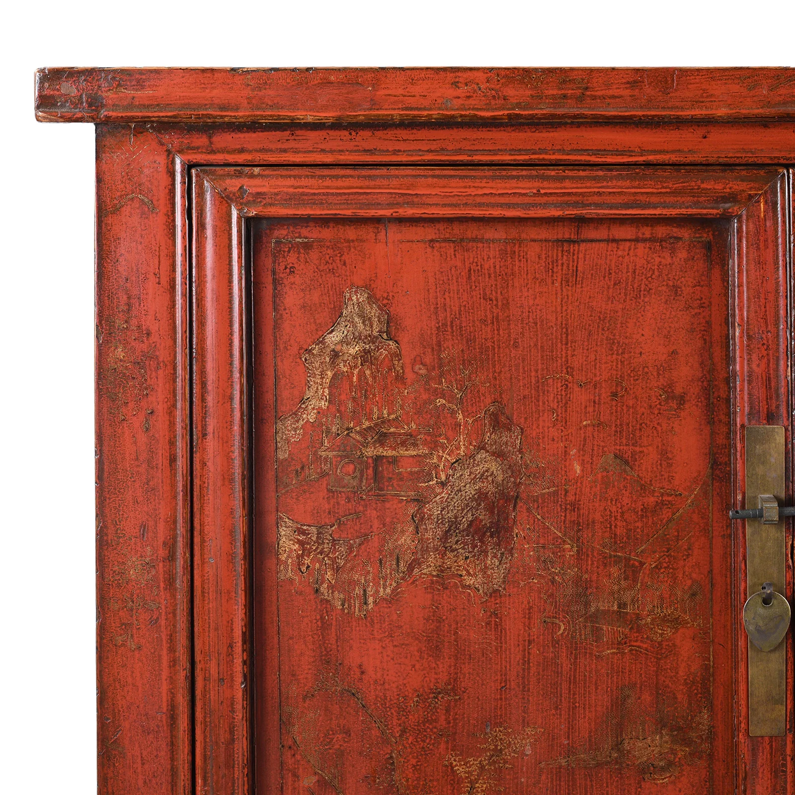 Gilt Red Lacquer Side Cabinet From Shanxi -19th Century - Image 3
