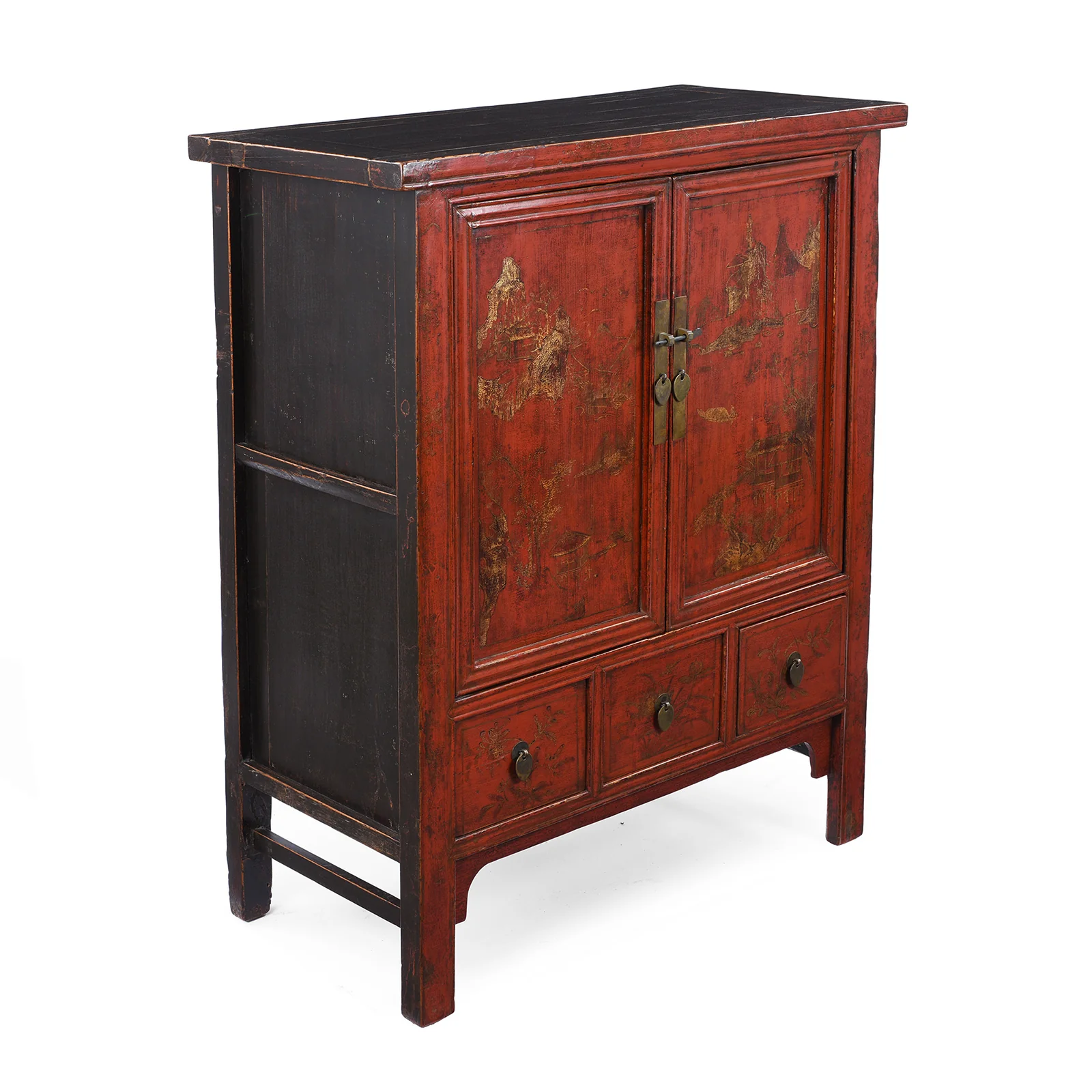 Gilt Red Lacquer Side Cabinet From Shanxi -19th Century - Image 6