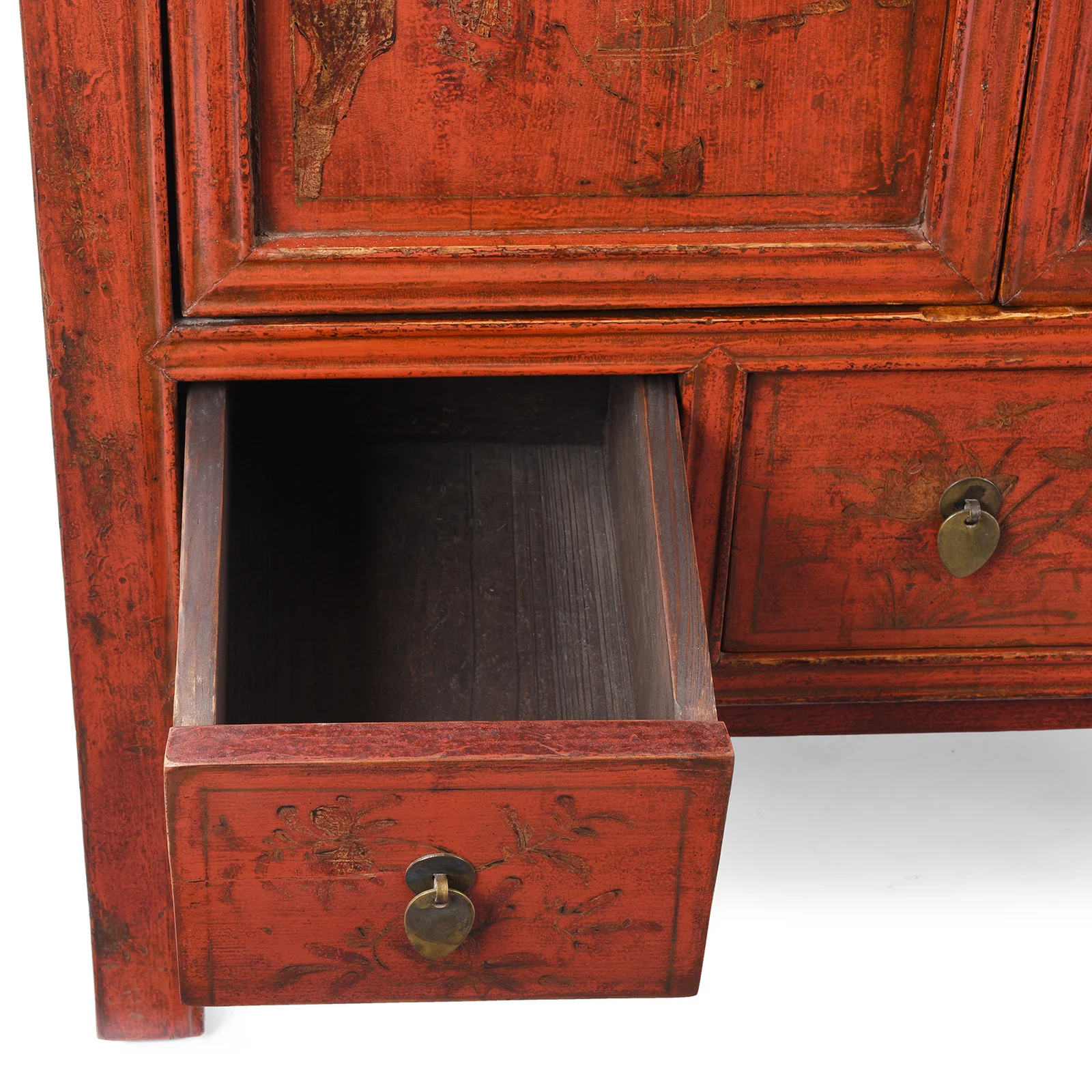 Gilt Red Lacquer Side Cabinet From Shanxi -19th Century - Image 7