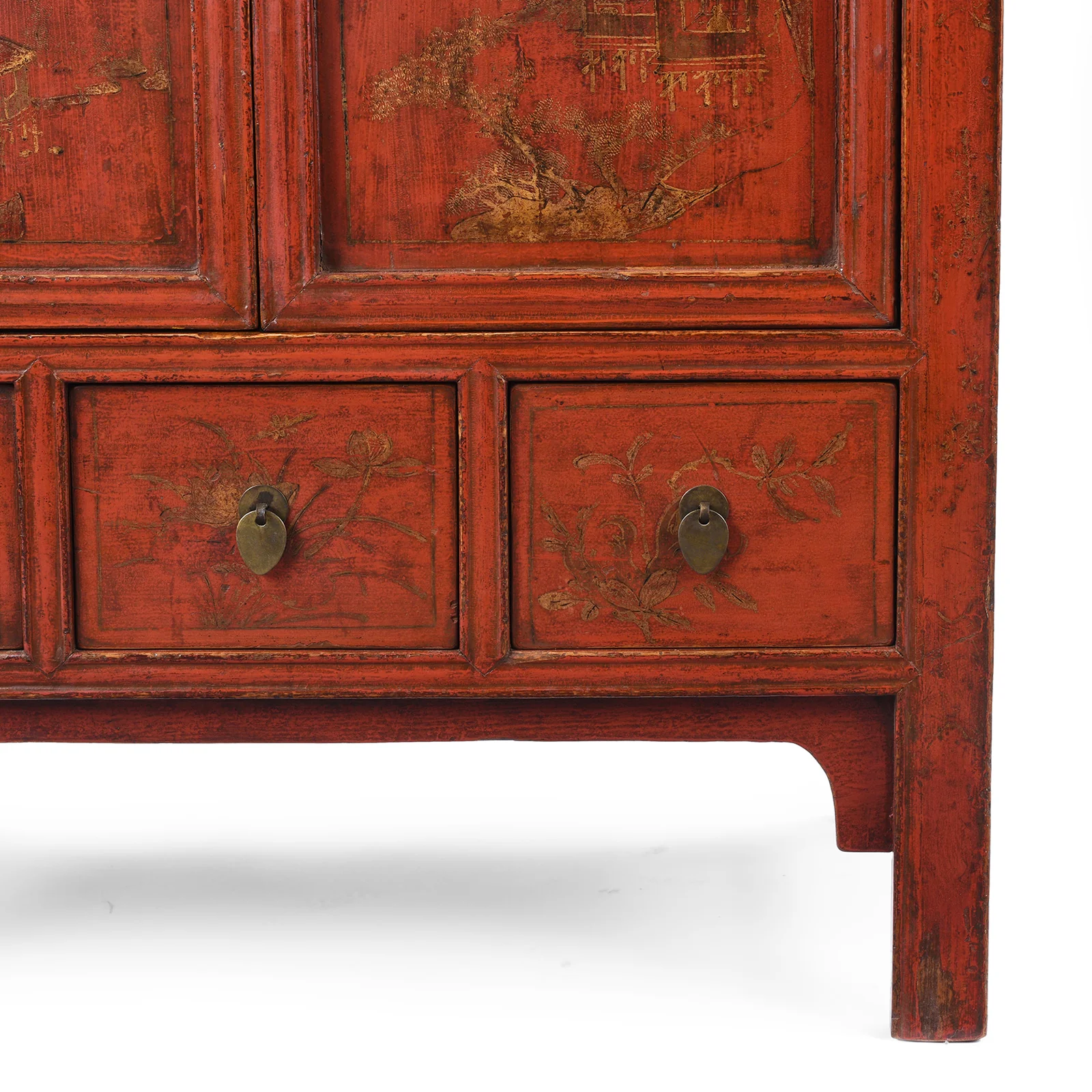 Gilt Red Lacquer Side Cabinet From Shanxi -19th Century - Image 8