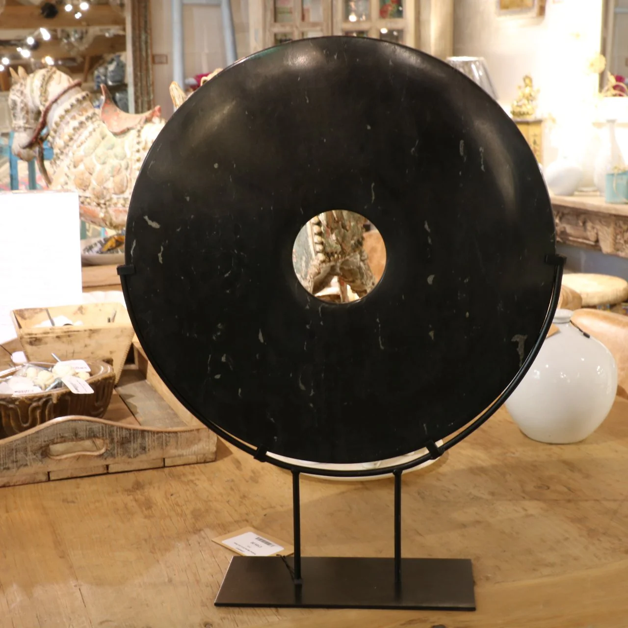 Polished Marble Bi on Iron Stand - Image 3