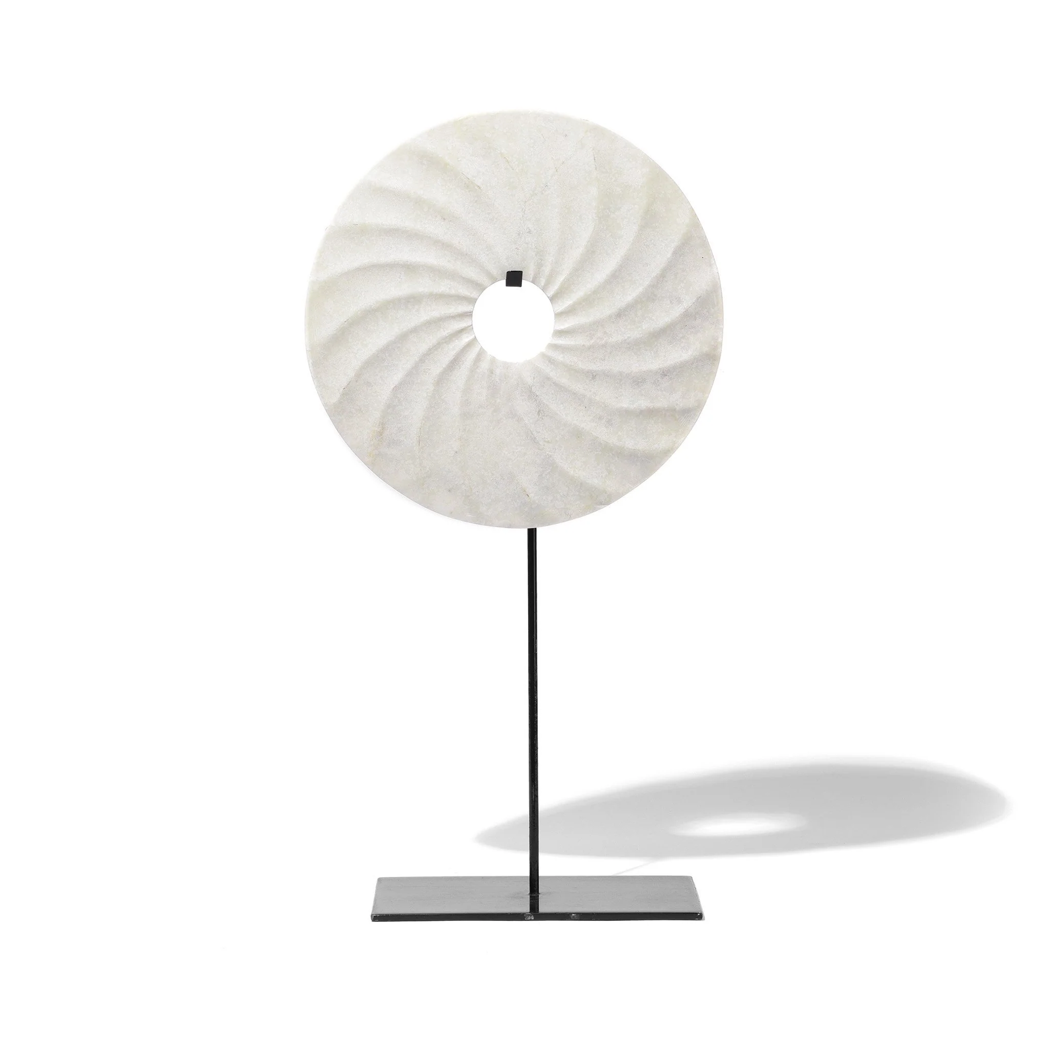 Polished Marble Bi on Iron Stand