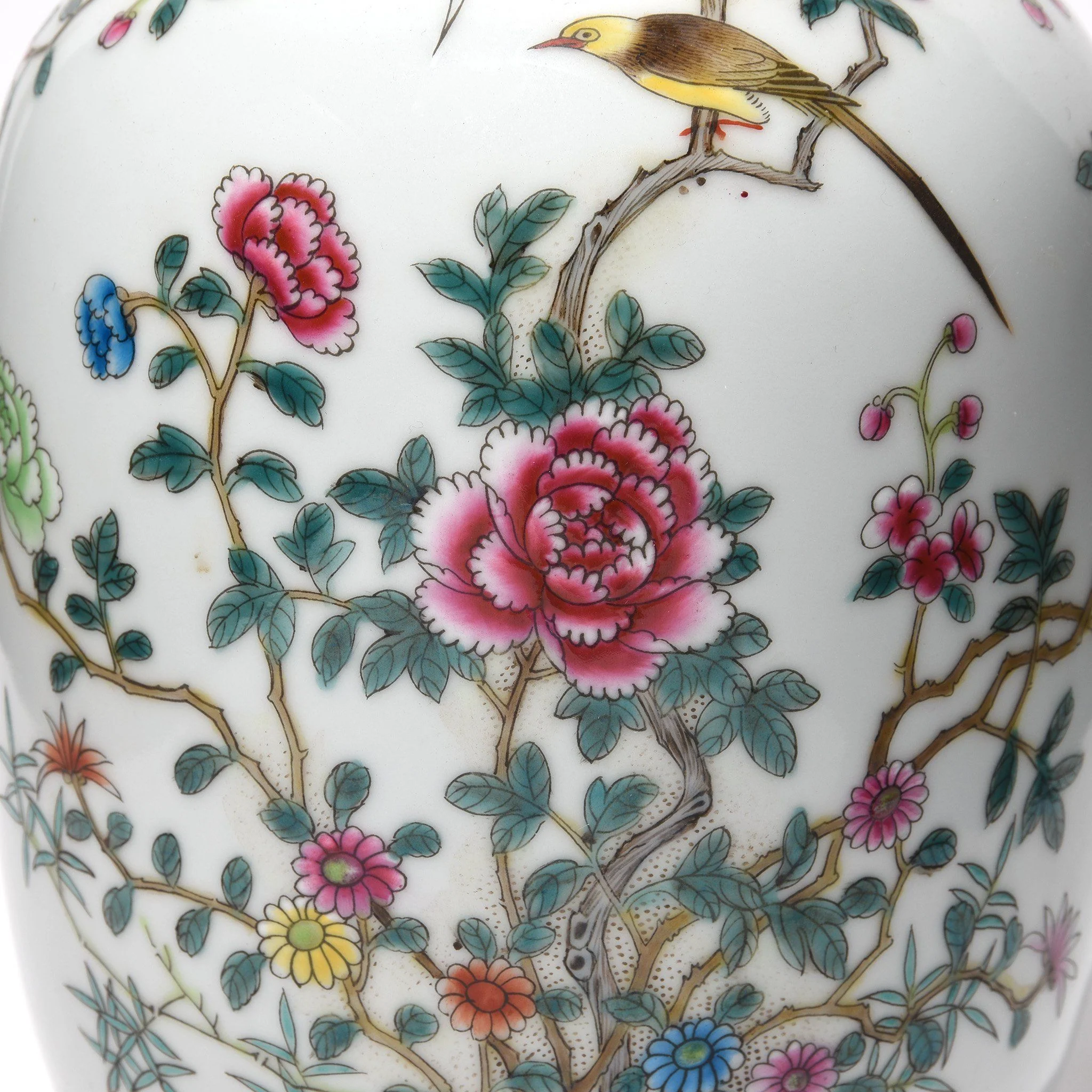 Porcelain Rouleau Vase - Famille Rose Design - Image 3