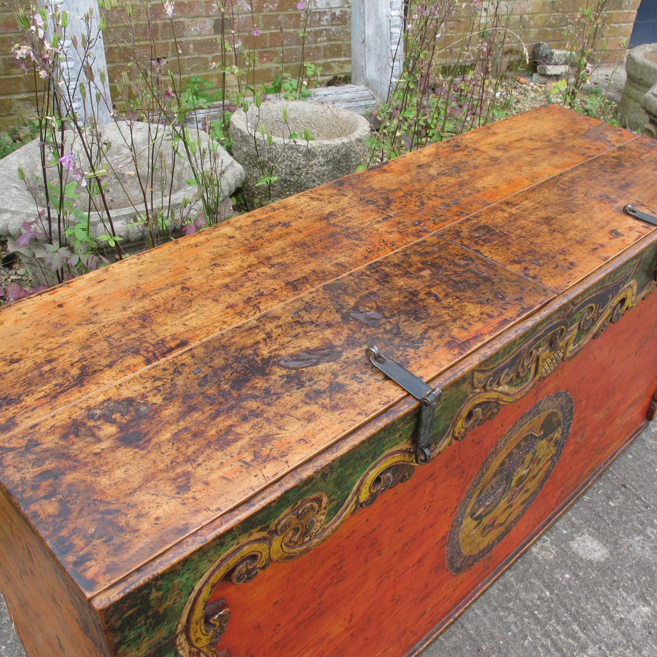 Original Painted Tibetan Storage Chest - 19thC - Image 3