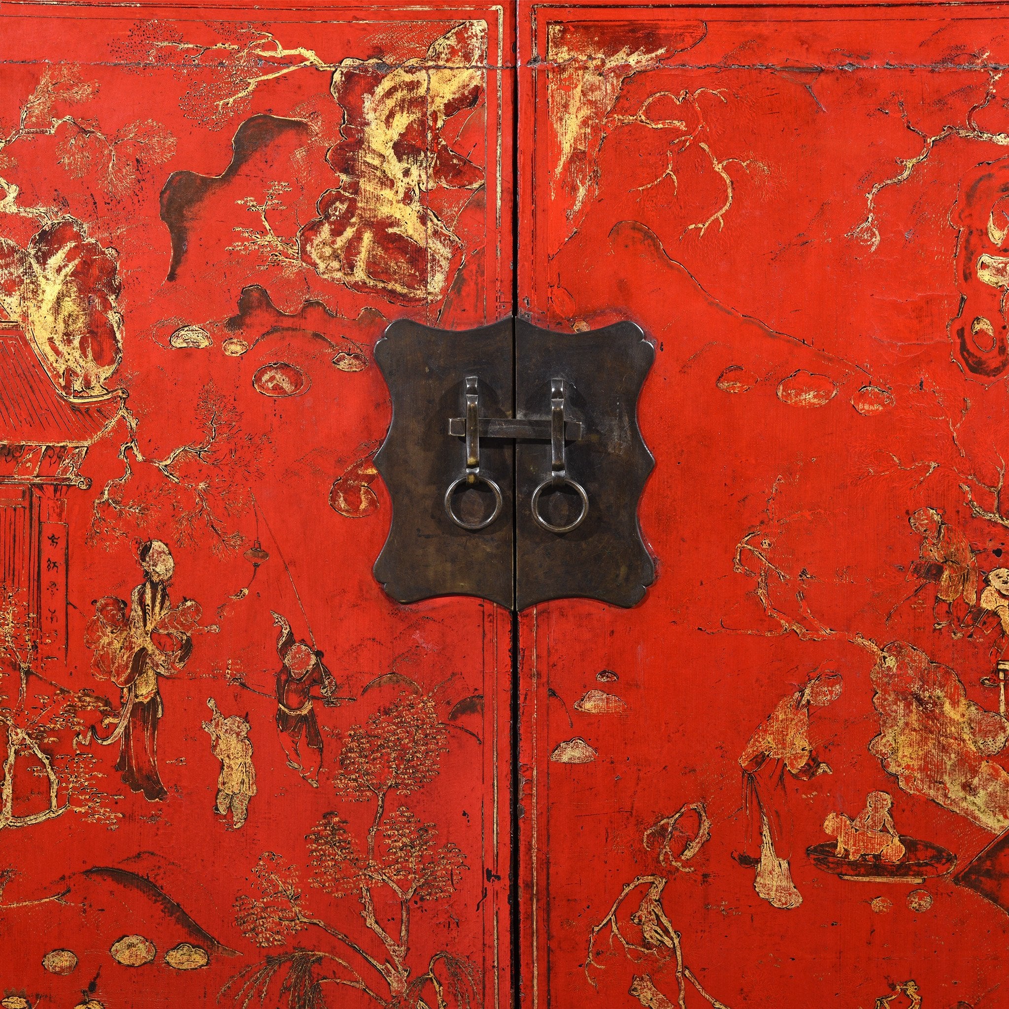 Antique Red Lacquer Wedding Cabinet from China - 19thC - Image 2