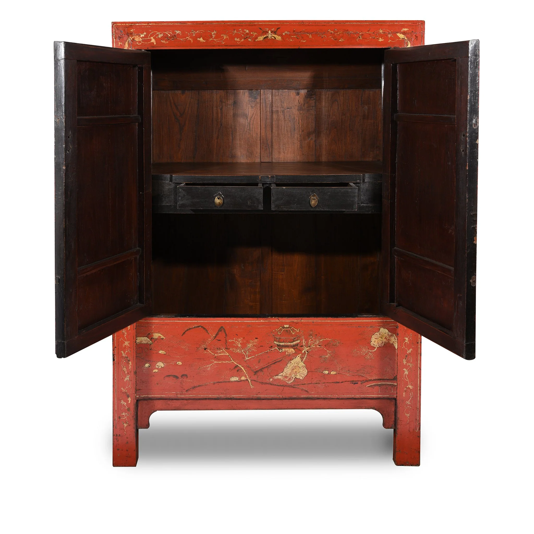 Antique Red Lacquer Wedding Cabinet from China - 19thC - Image 4