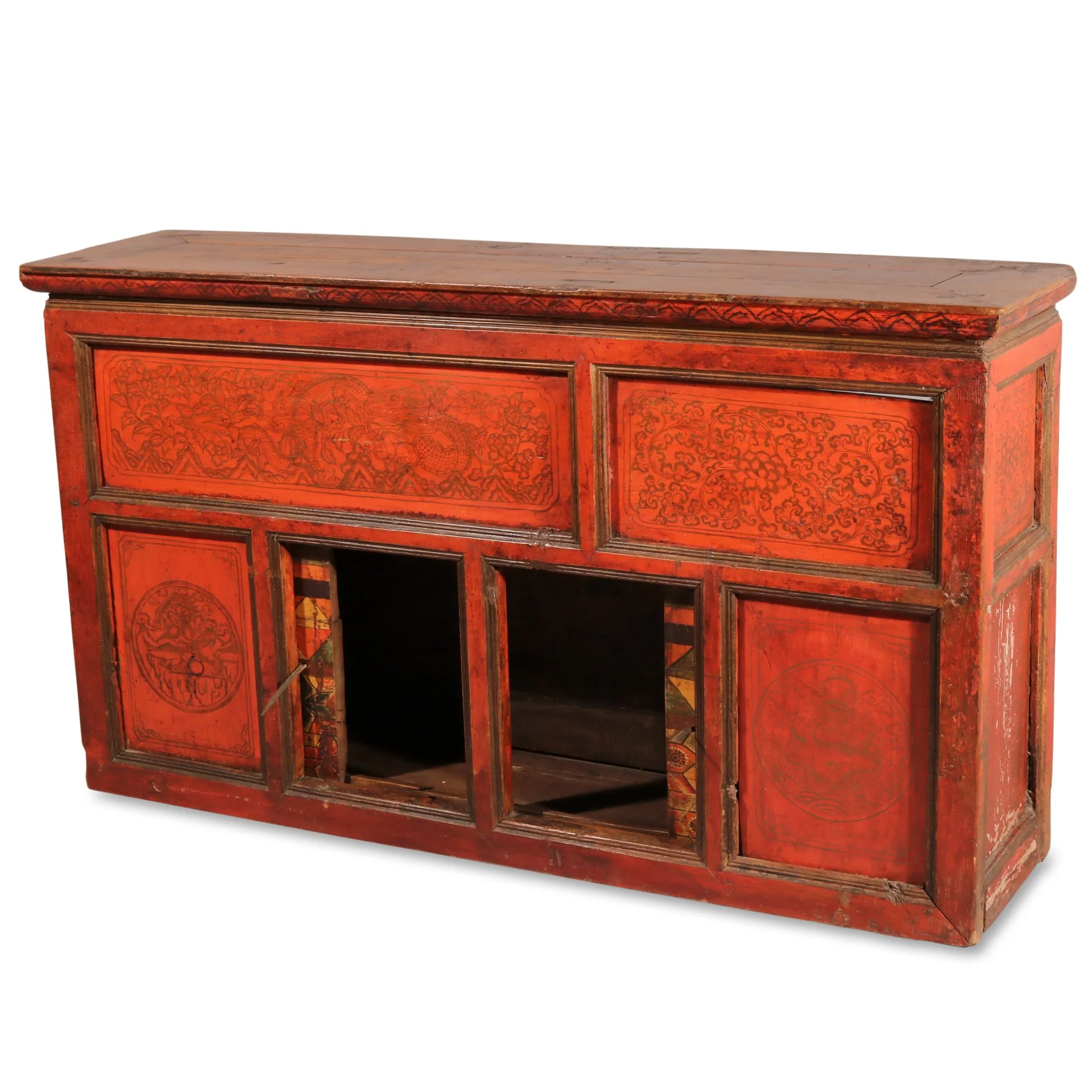 Tibetan Altar Cabinet with Original Painting - 19thC - Image 2