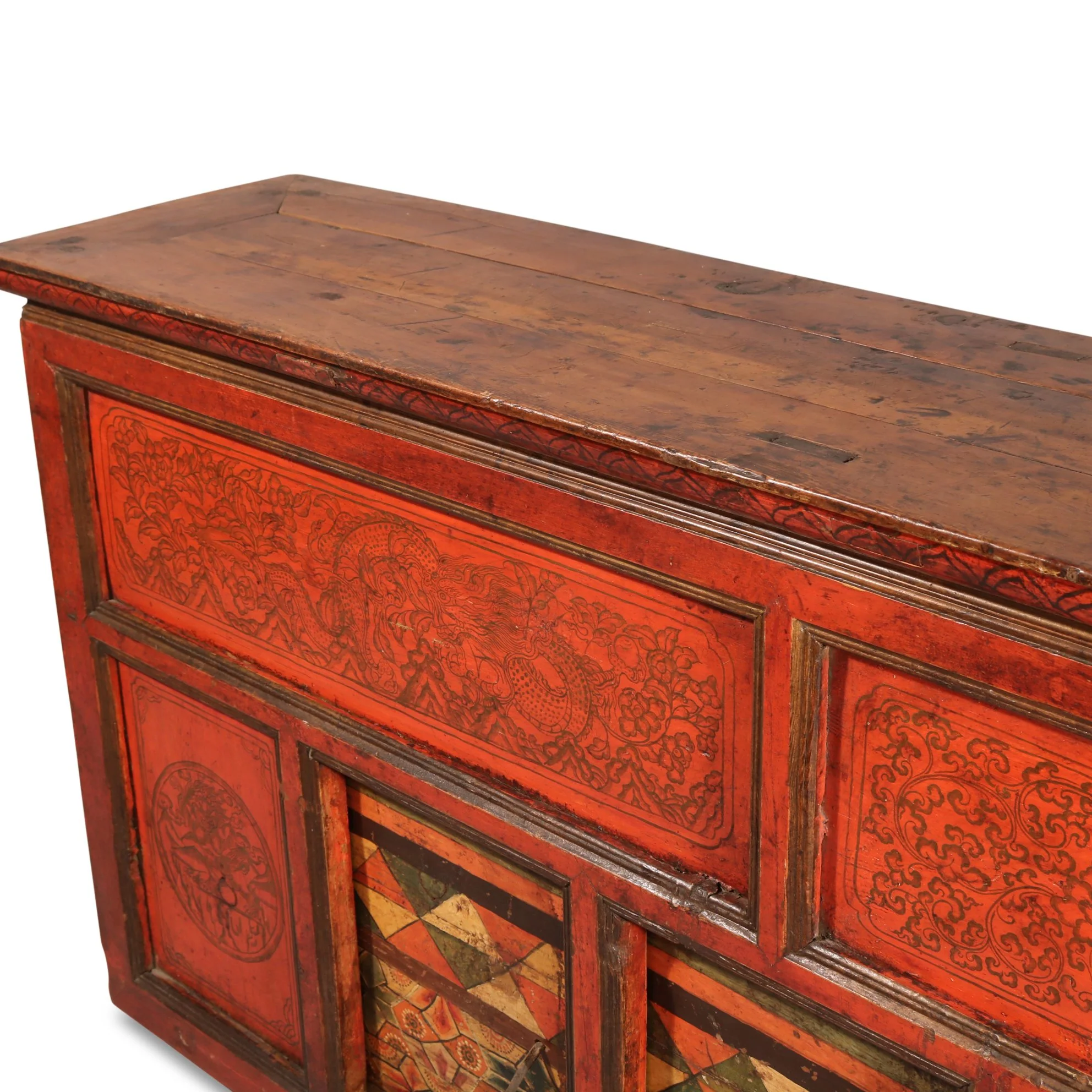 Tibetan Altar Cabinet with Original Painting - 19thC - Image 3