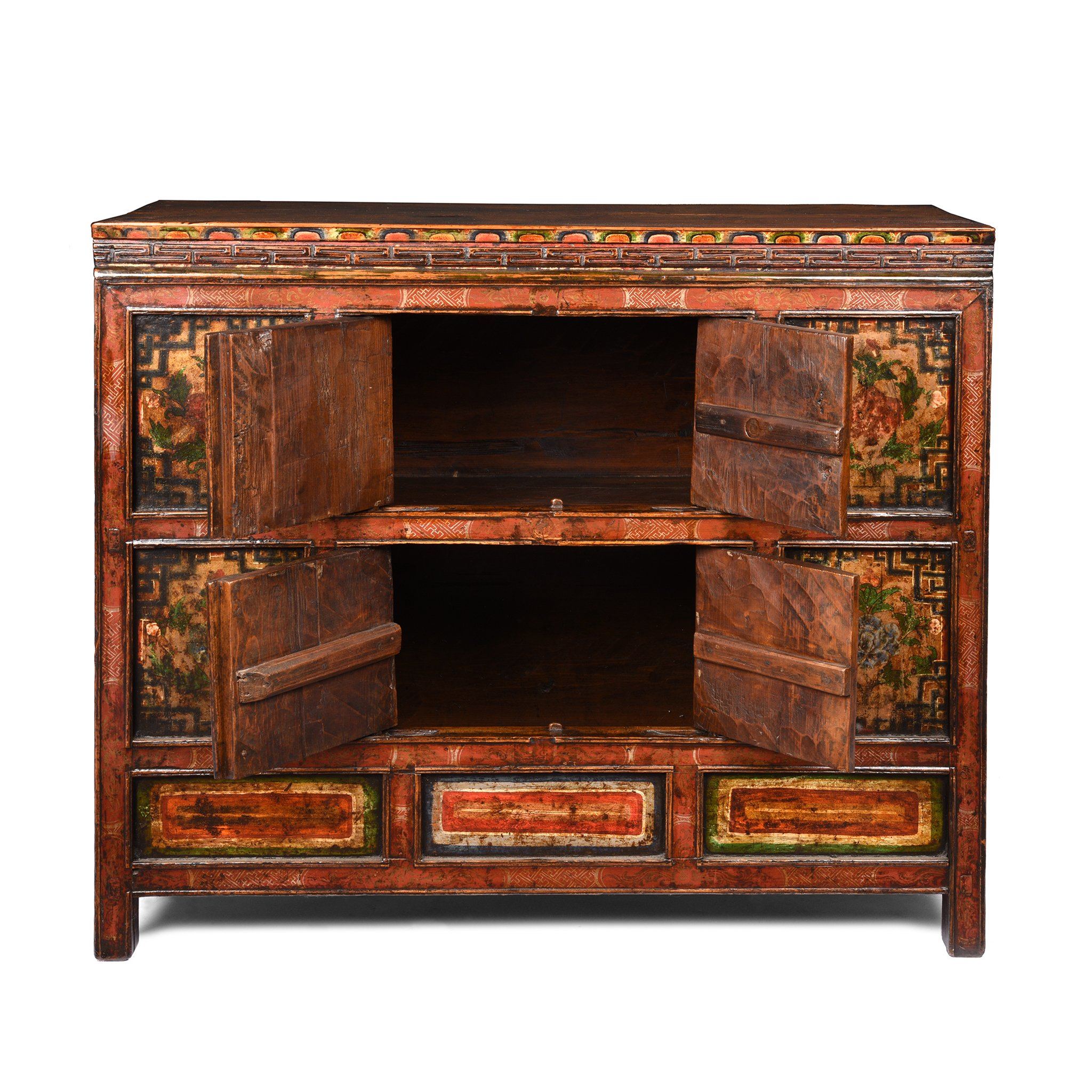 Painted Altar Cabinet From Tibet - 19thC - Image 2