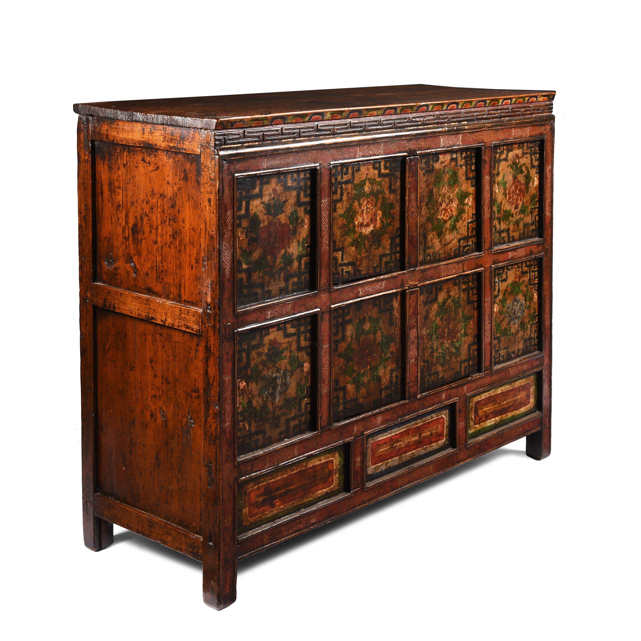 Painted Altar Cabinet From Tibet - 19thC - Image 3