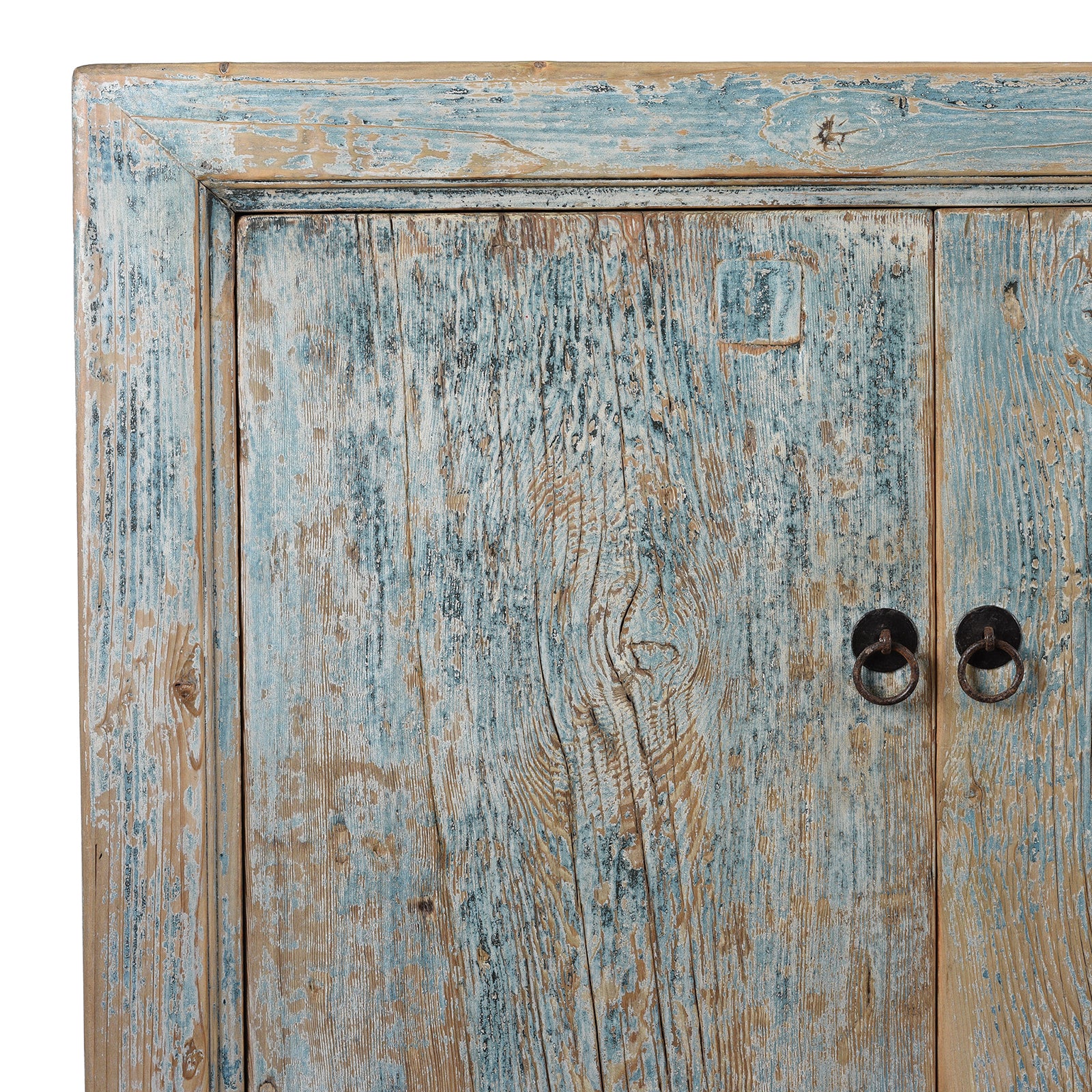 Blue Painted 4 Door Sideboard Made From Reclaimed Pine - Image 2