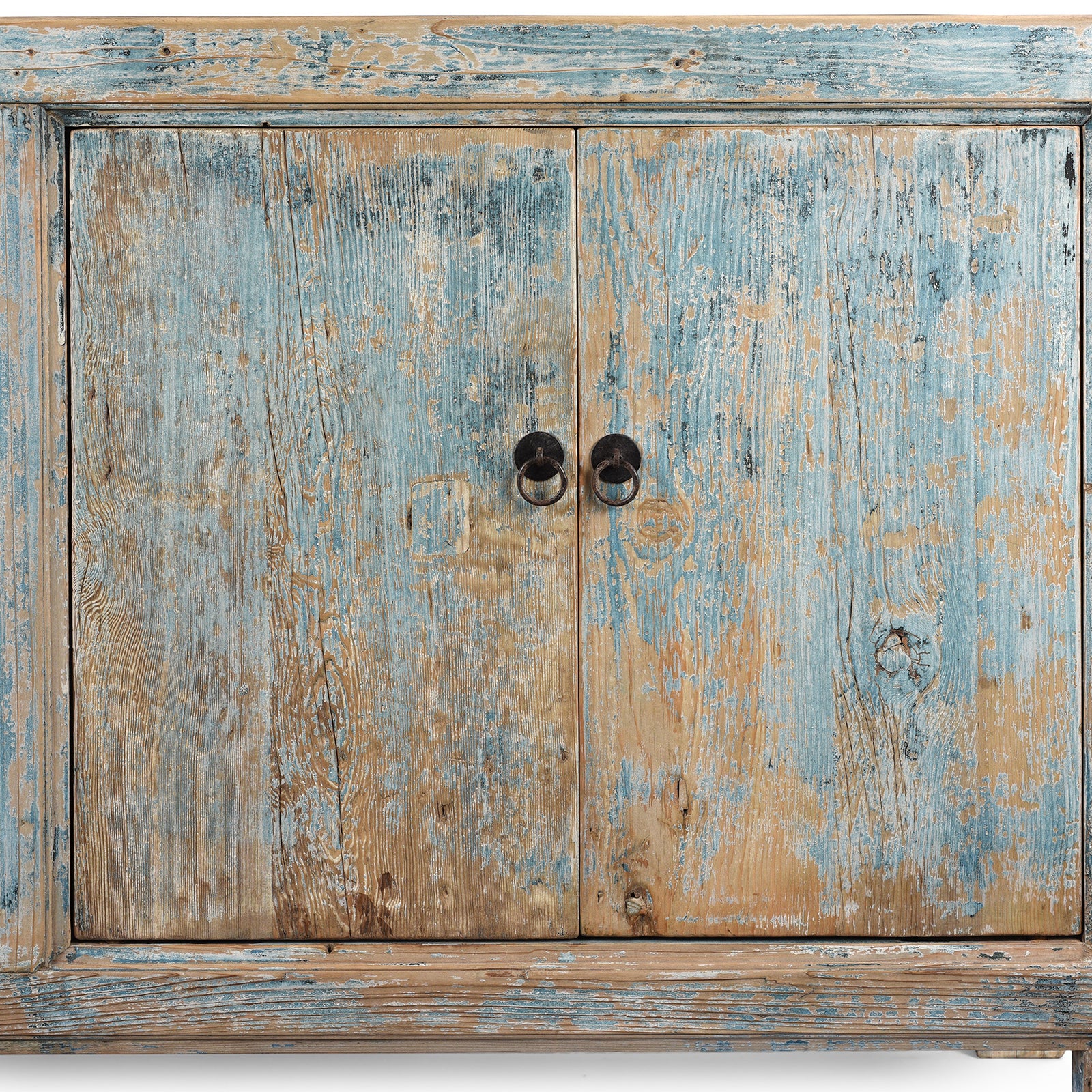 Blue Painted 4 Door Sideboard Made From Reclaimed Pine - Image 5