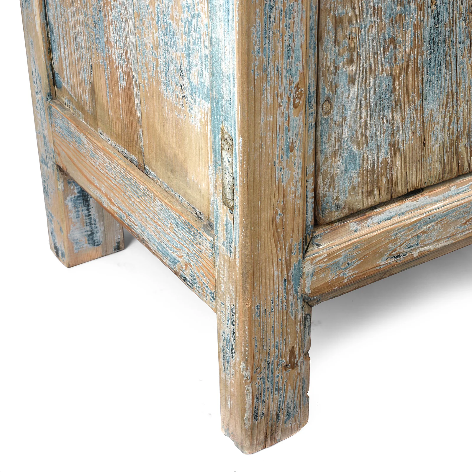 Blue Painted 4 Door Sideboard Made From Reclaimed Pine - Image 6