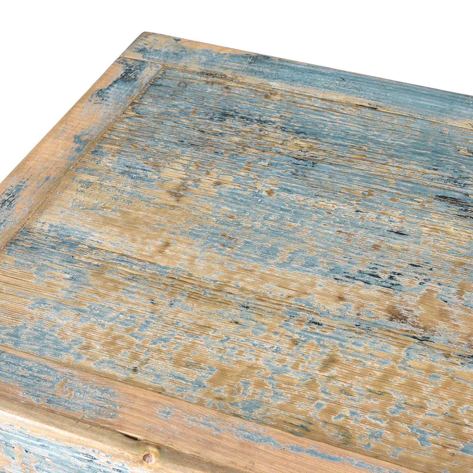 Blue Painted 4 Door Sideboard Made From Reclaimed Pine - Image 8