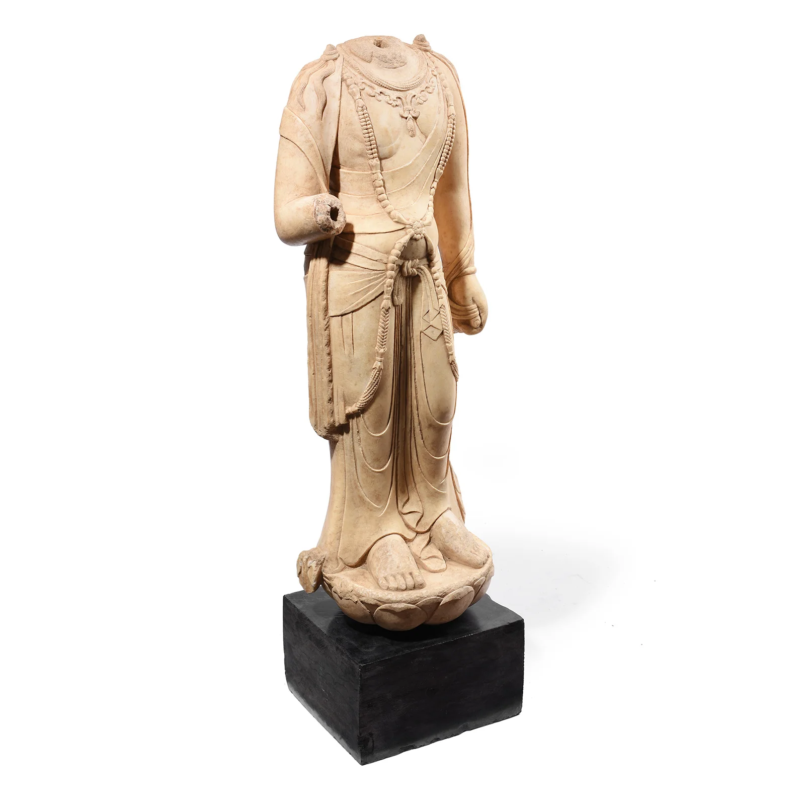 Reproduction Carved Marble Bodhisattva Torso - Tang Dynasty Style - Image 4