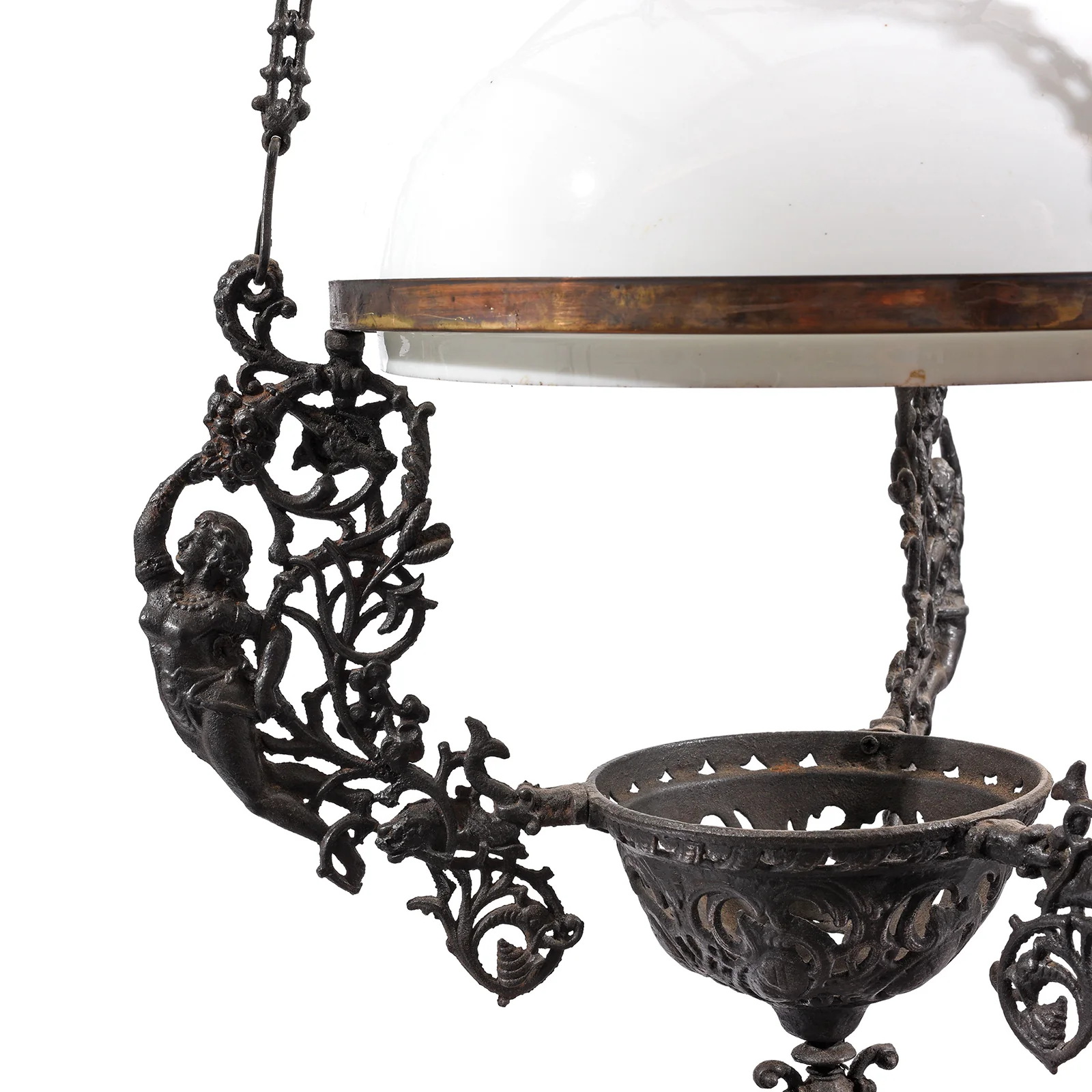 Colonial Cast Iron Rise and Fall Storm Lamp - 19thC - Image 3