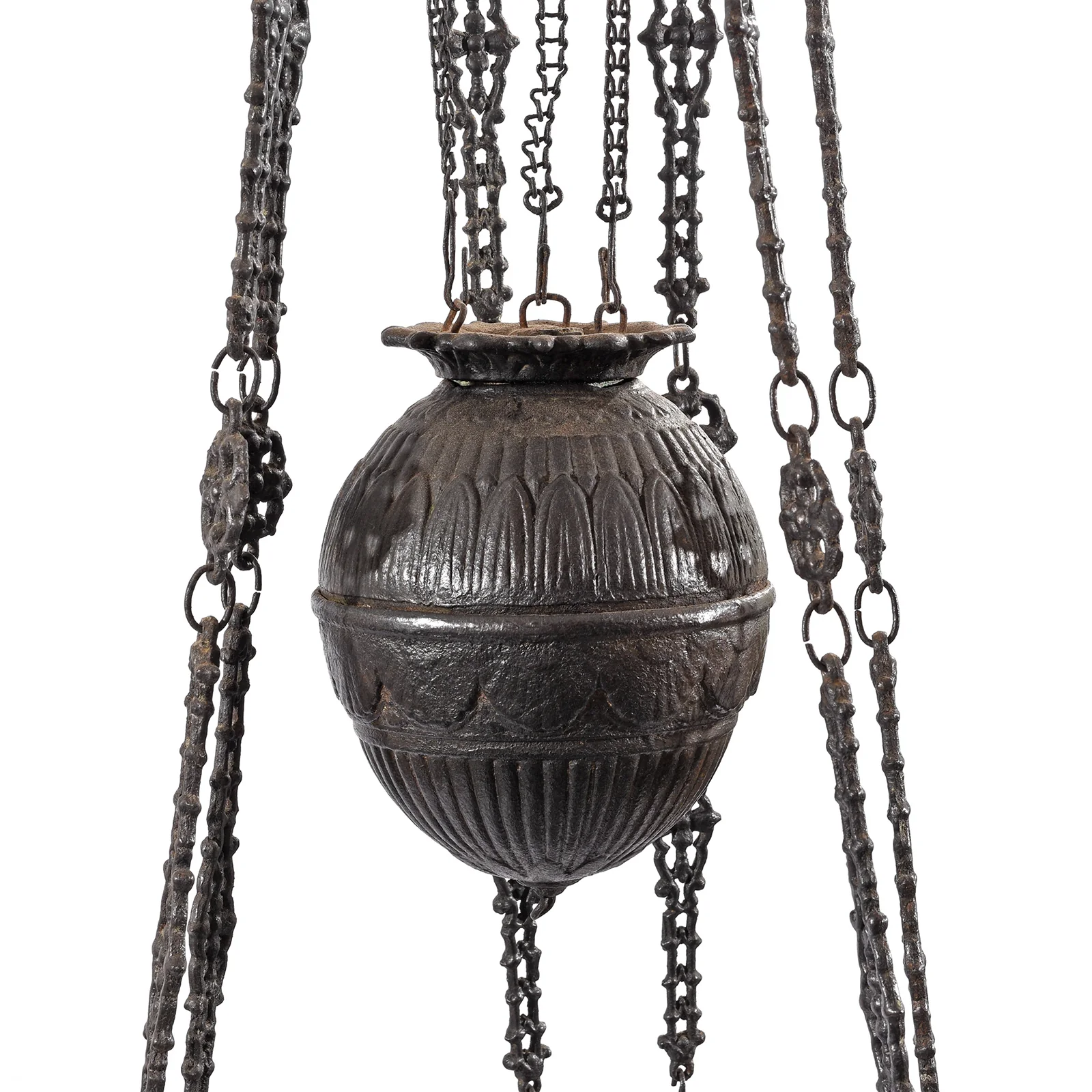 Colonial Cast Iron Rise and Fall Storm Lamp - 19thC - Image 4