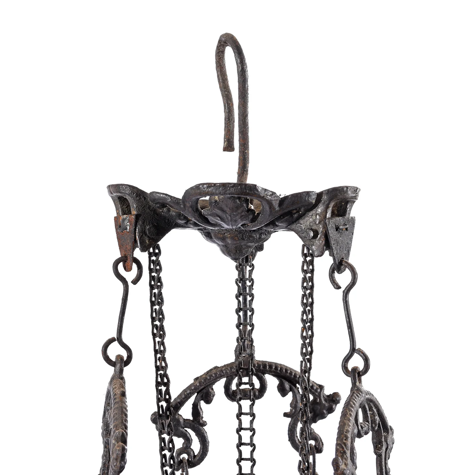 Colonial Cast Iron Rise and Fall Storm Lamp - 19thC - Image 5