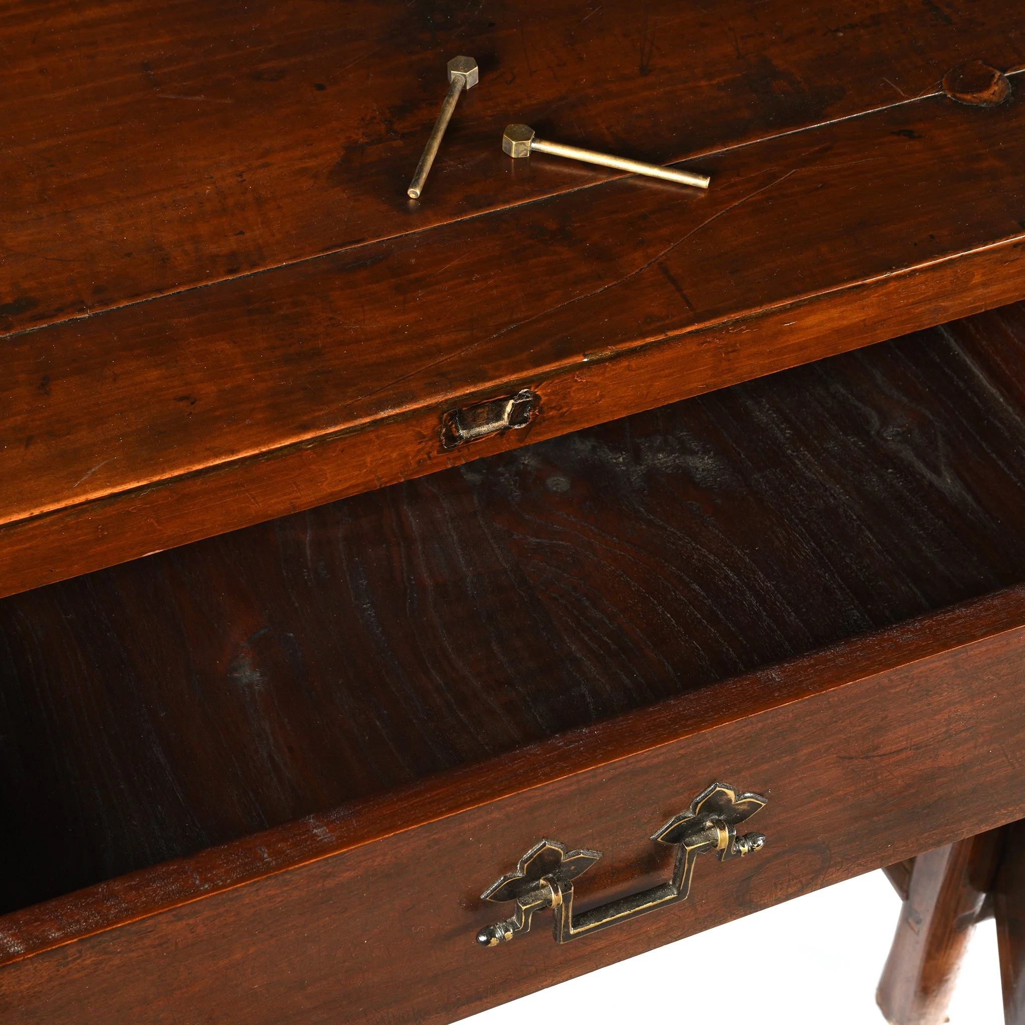 3 Drawer Walnut Altar Table From China - 19th Century - Image 4