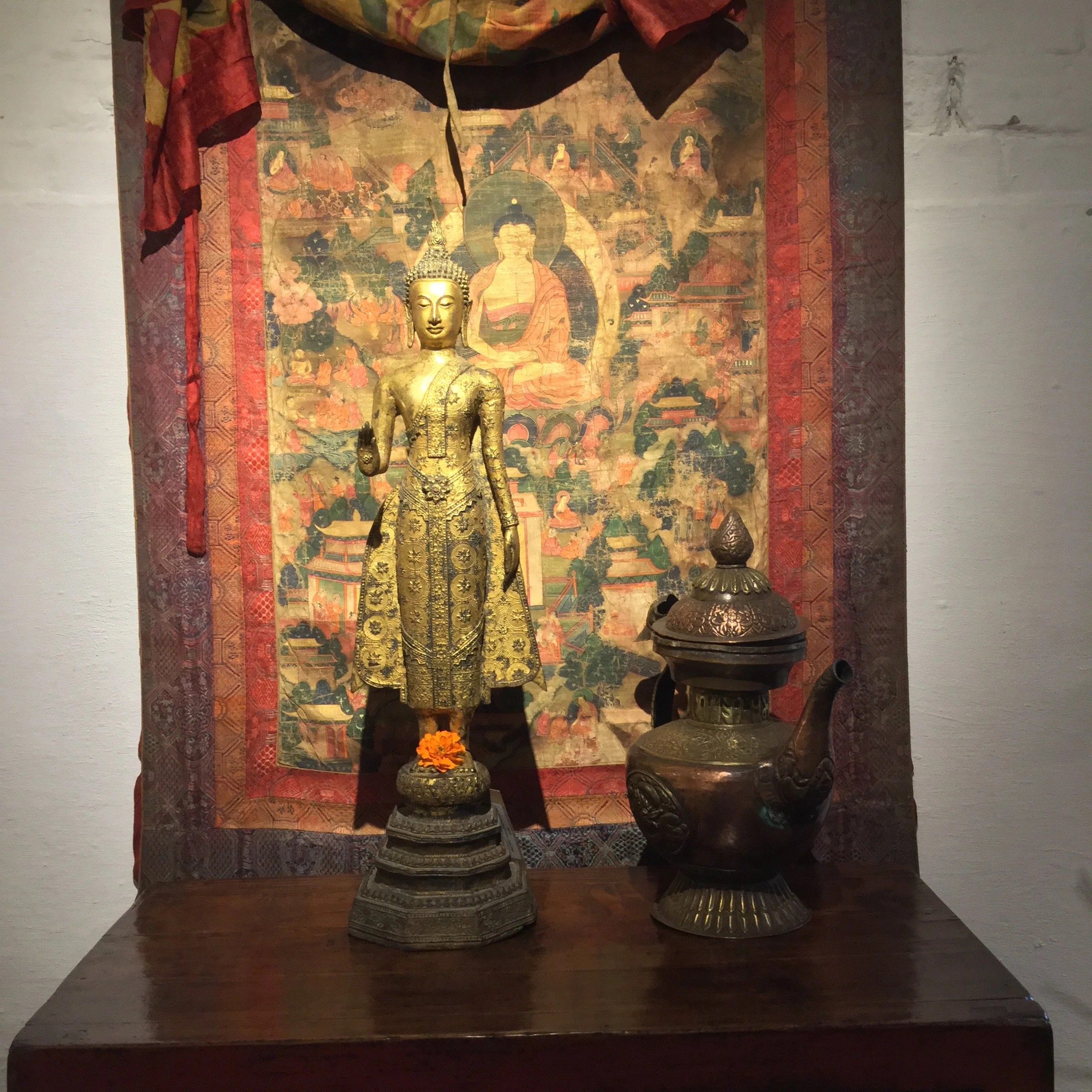 Thangka  - Tibetan Buddhist Painting on Cloth - 19thC - Image 2