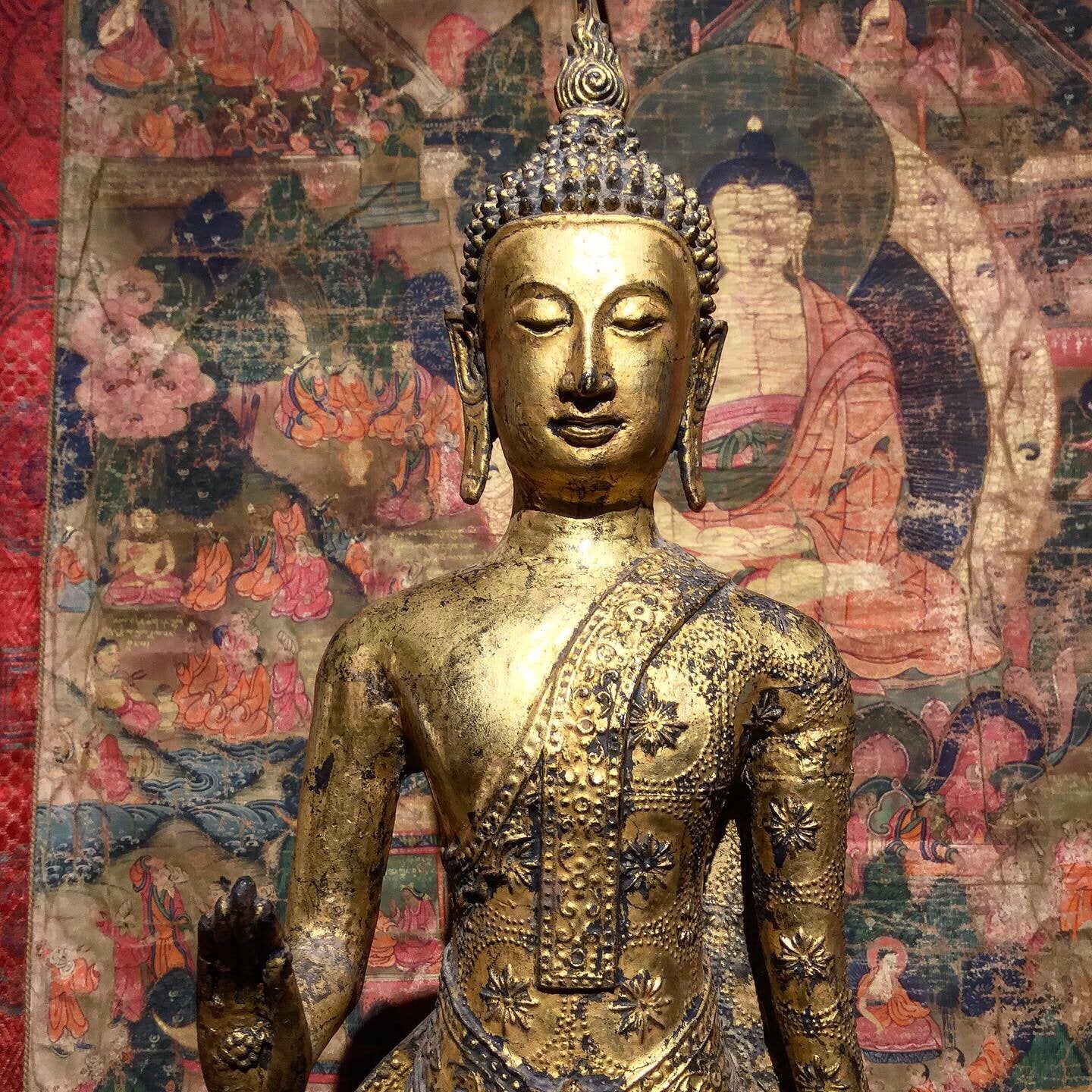 Thangka  - Tibetan Buddhist Painting on Cloth - 19thC - Image 3