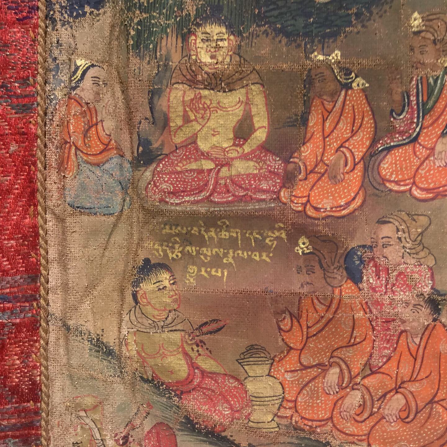 Thangka  - Tibetan Buddhist Painting on Cloth - 19thC - Image 5