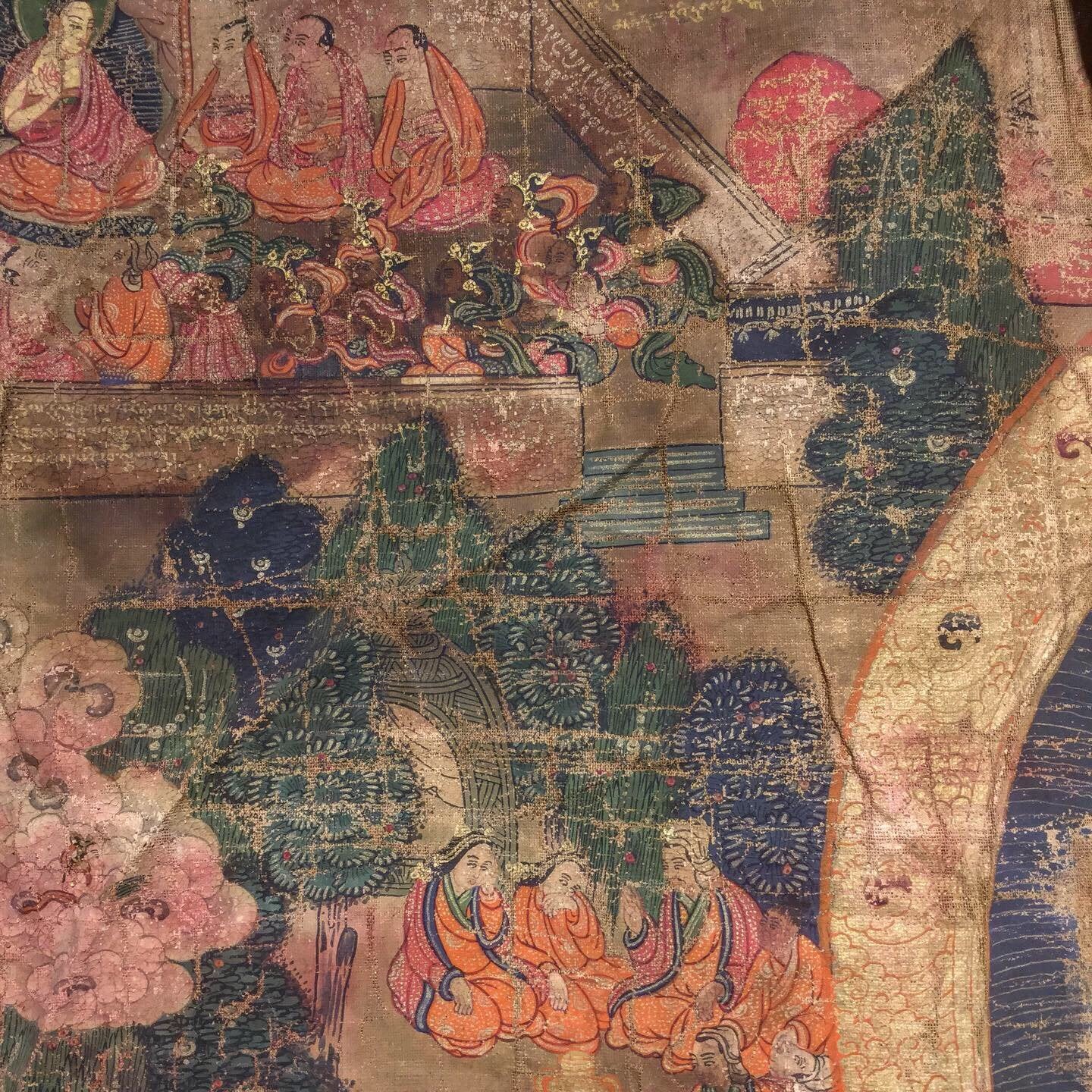 Thangka  - Tibetan Buddhist Painting on Cloth - 19thC - Image 6