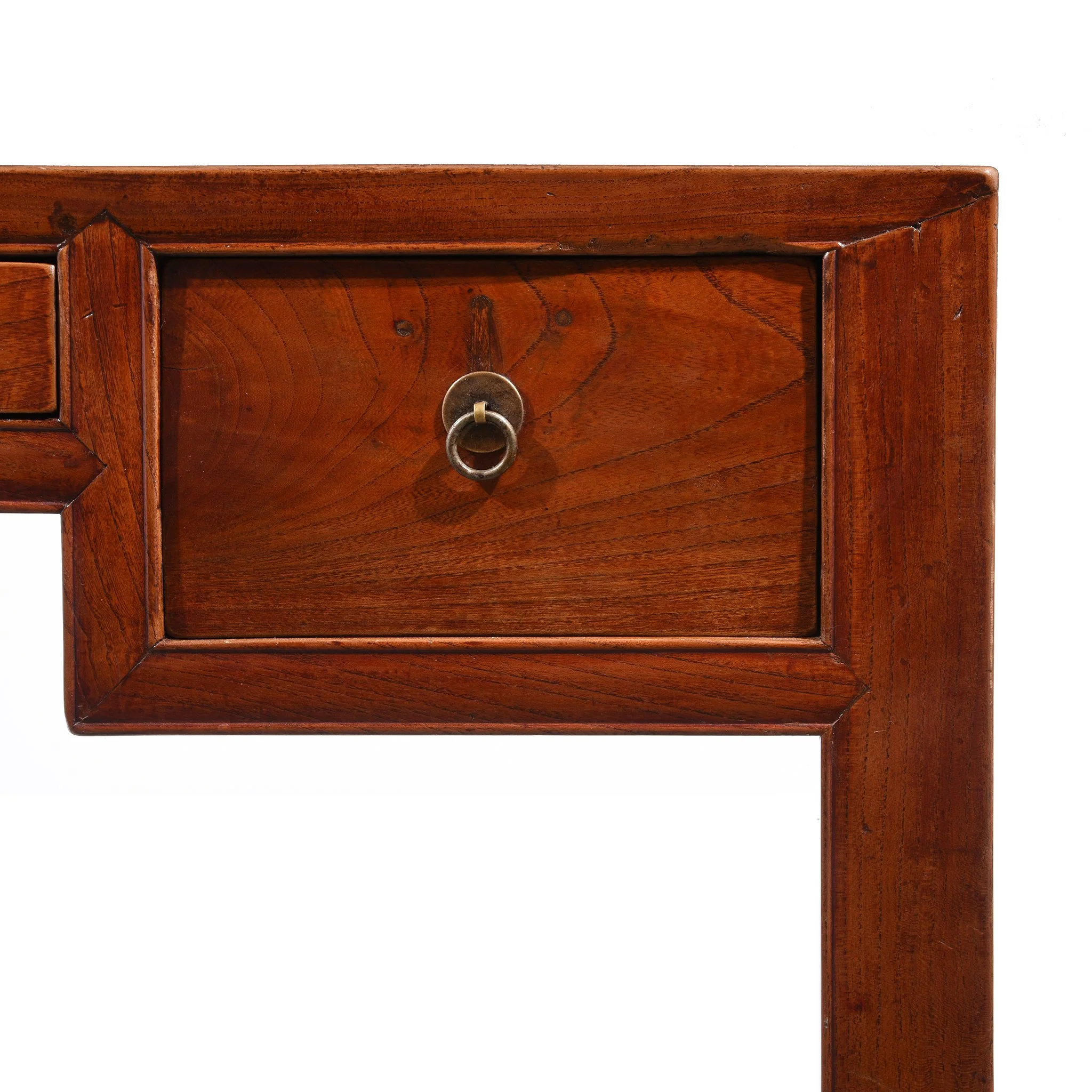 Red Elm Desk With Cane Top From Shanghai - 19thC - Image 2
