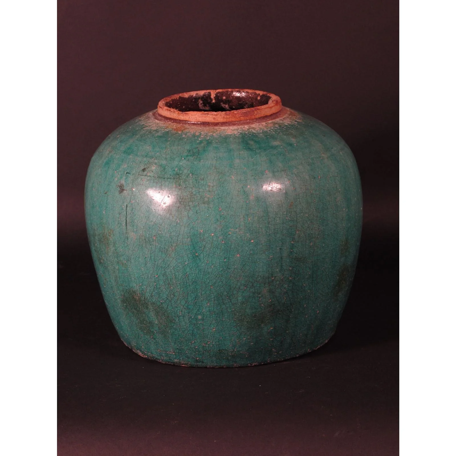 Green Glazed Rice Jar  80 - 100 Yrs Old