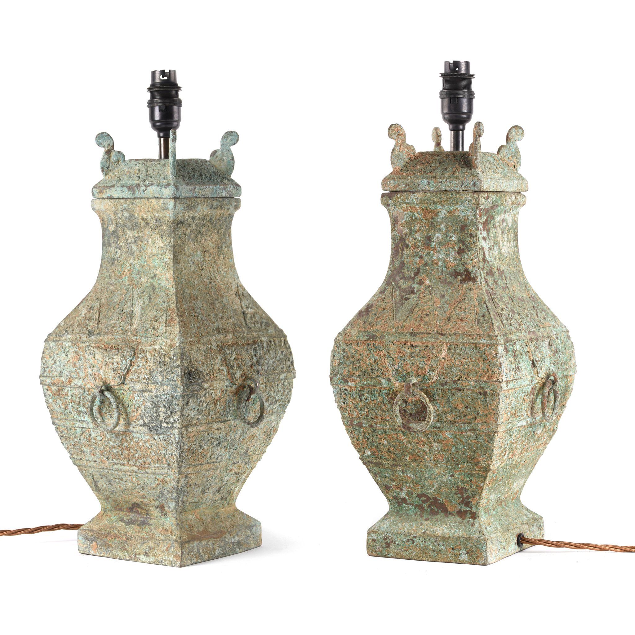 Verdigris Bronze Wine Jar Table Lamp - Zhou Dynasty Style - Image 4