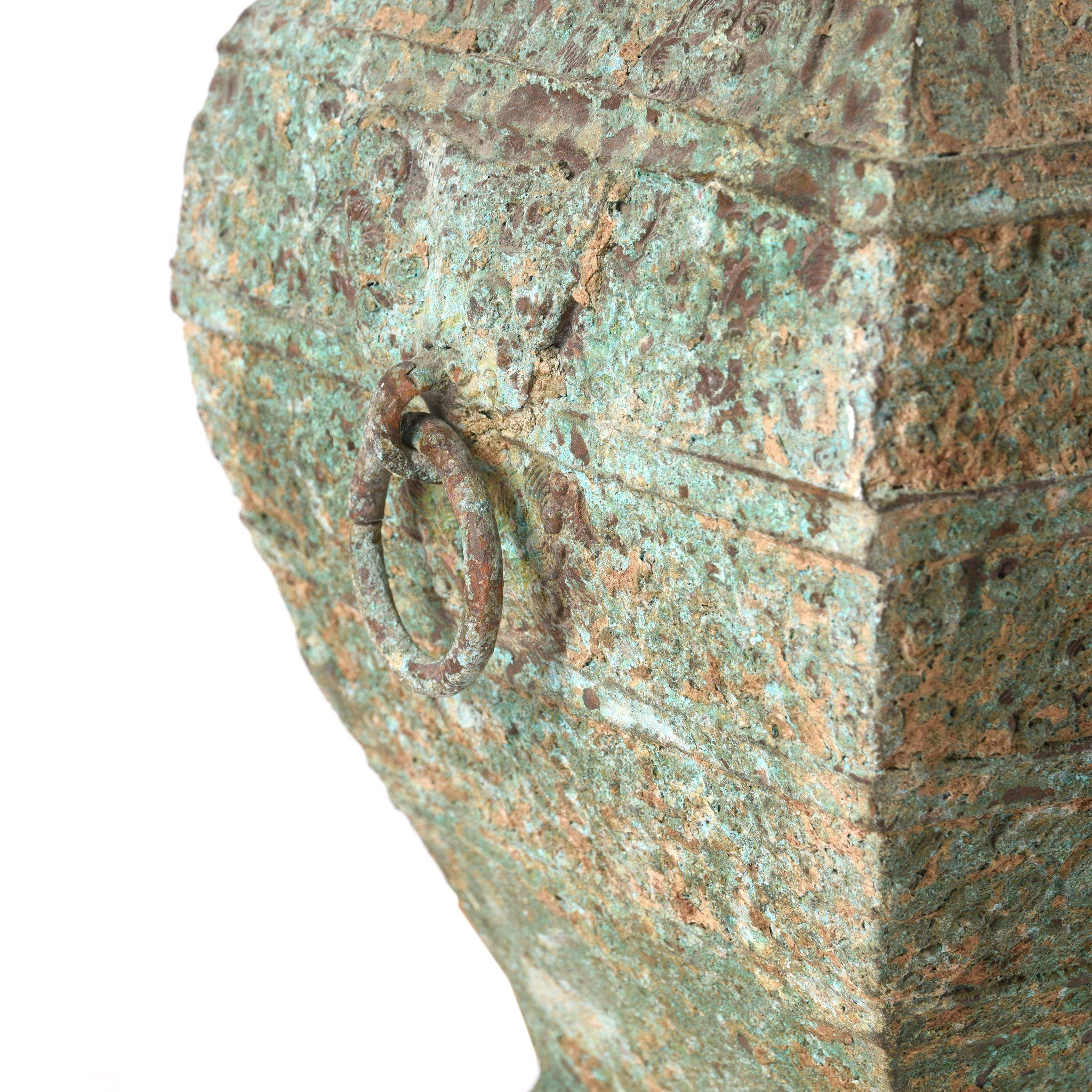 Verdigris Bronze Wine Jar Table Lamp - Zhou Dynasty Style - Image 5