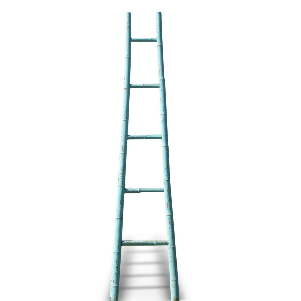 Blue Painted Chinese Bamboo Ladder
