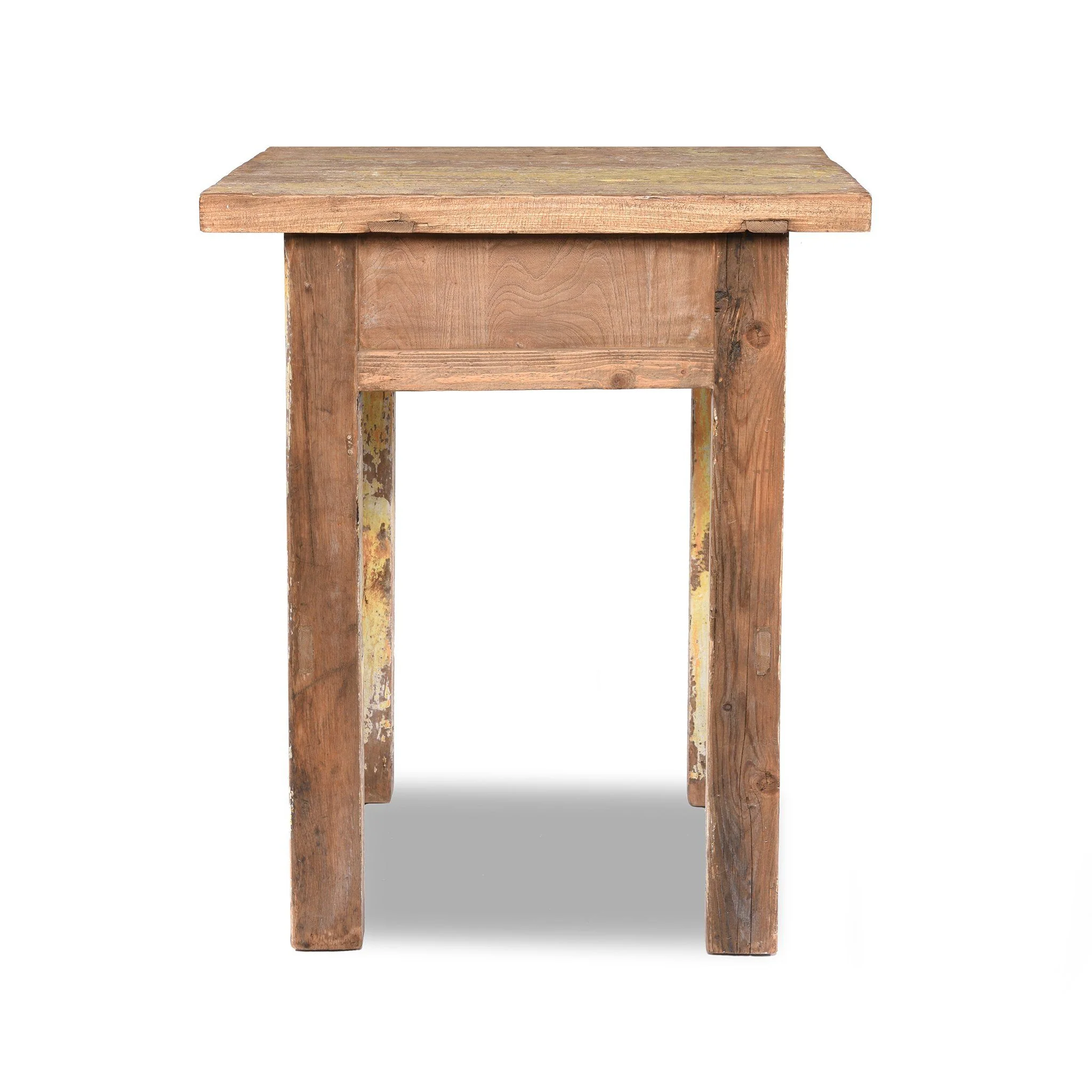 Country Table Made From Old Yellow Painted Pine - Image 5