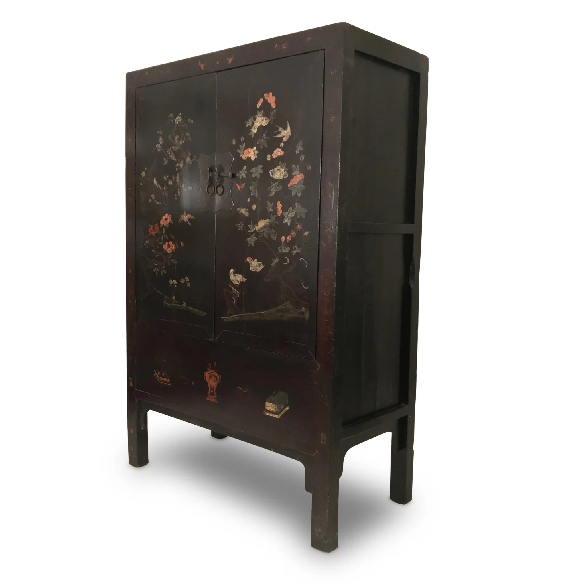 Antique Black Lacquer Wedding Cabinet from Shanxi  - 19thC - Image 3