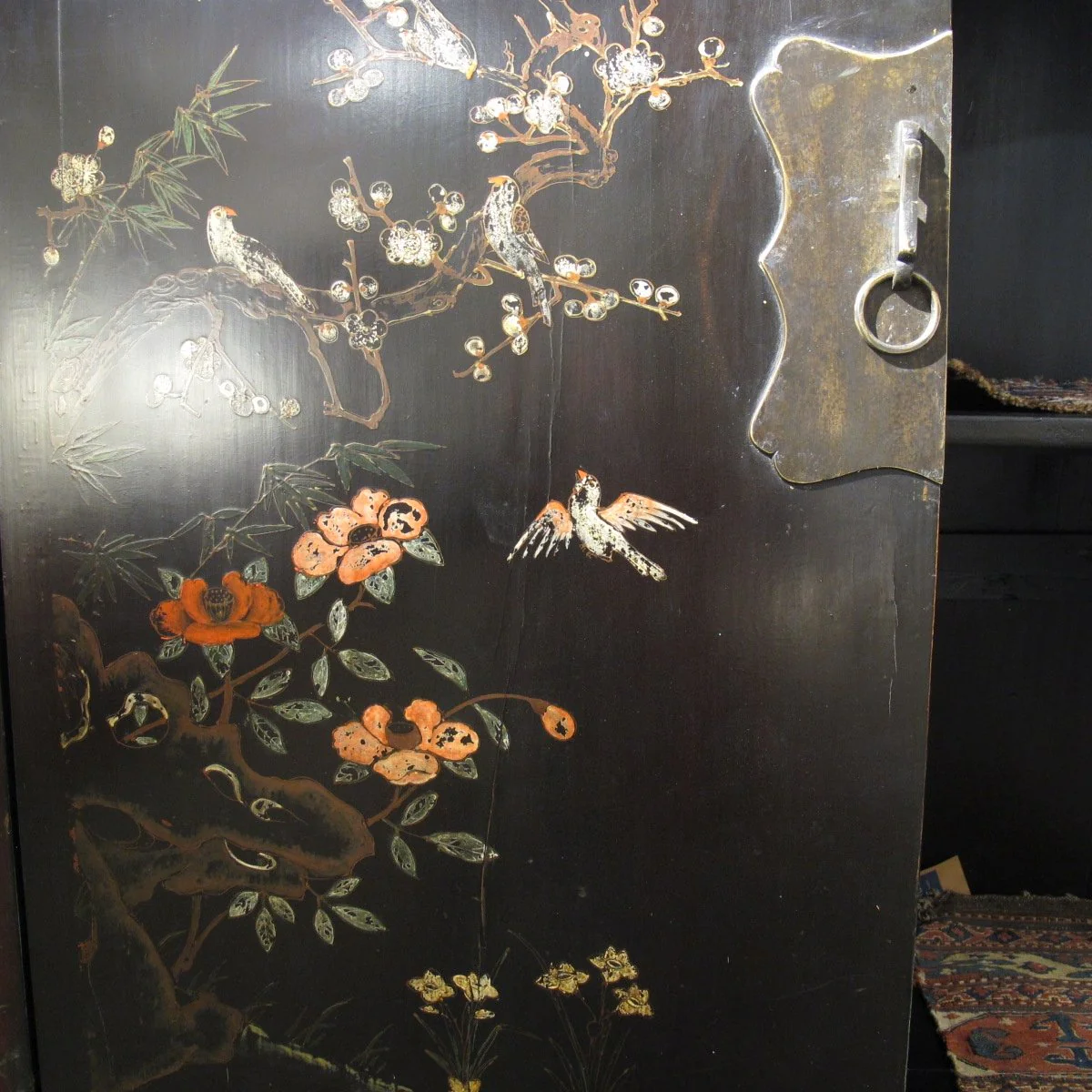 Antique Black Lacquer Wedding Cabinet from Shanxi  - 19thC - Image 7