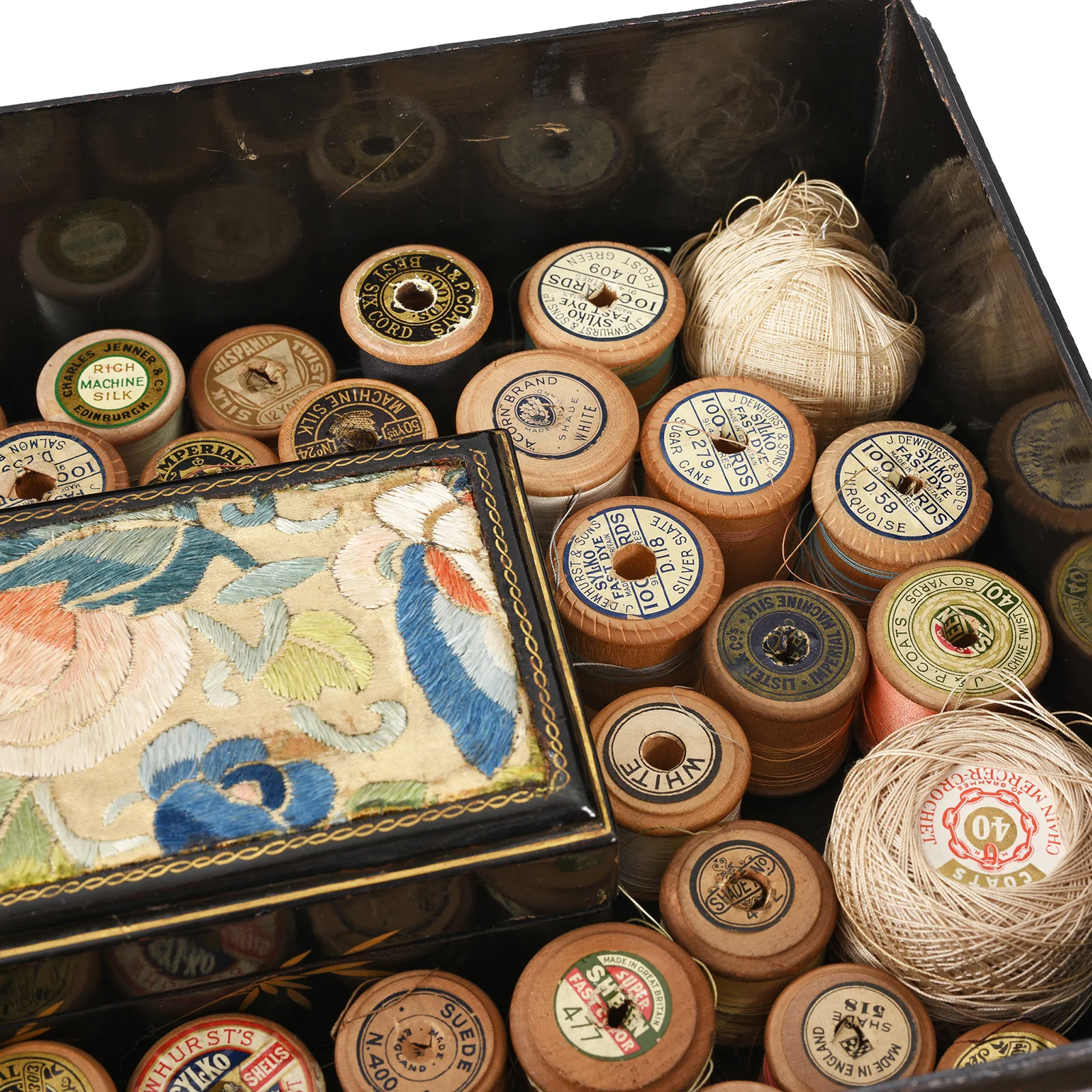 Canton Export Black Lacquer Stacking Haberdashery Box - Qing Dynasty - Image 14