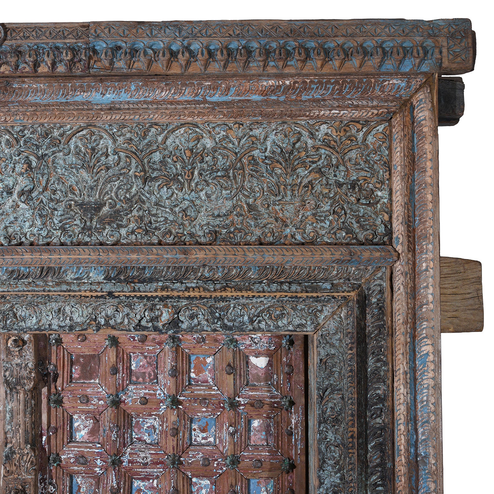 Painted & Carved Door From The Punjab - 19th Century - Image 2