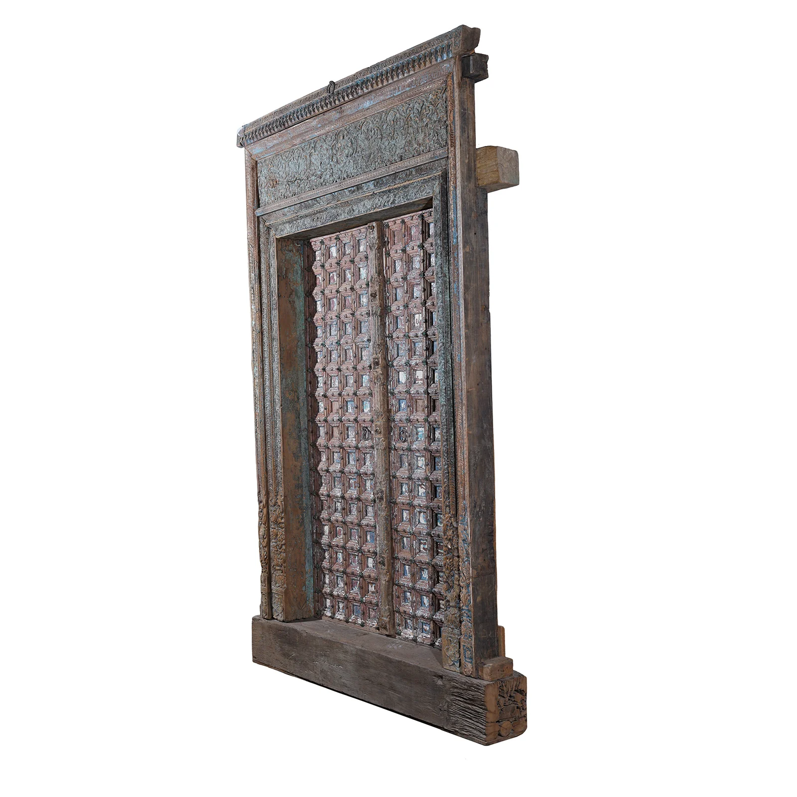 Painted & Carved Door From The Punjab - 19th Century - Image 3