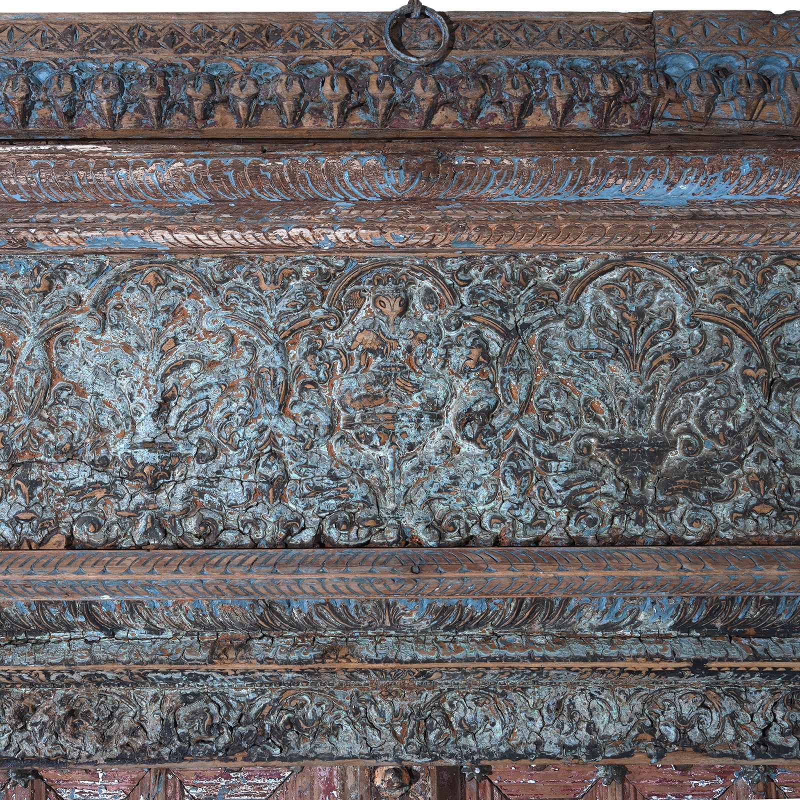 Painted & Carved Door From The Punjab - 19th Century - Image 4