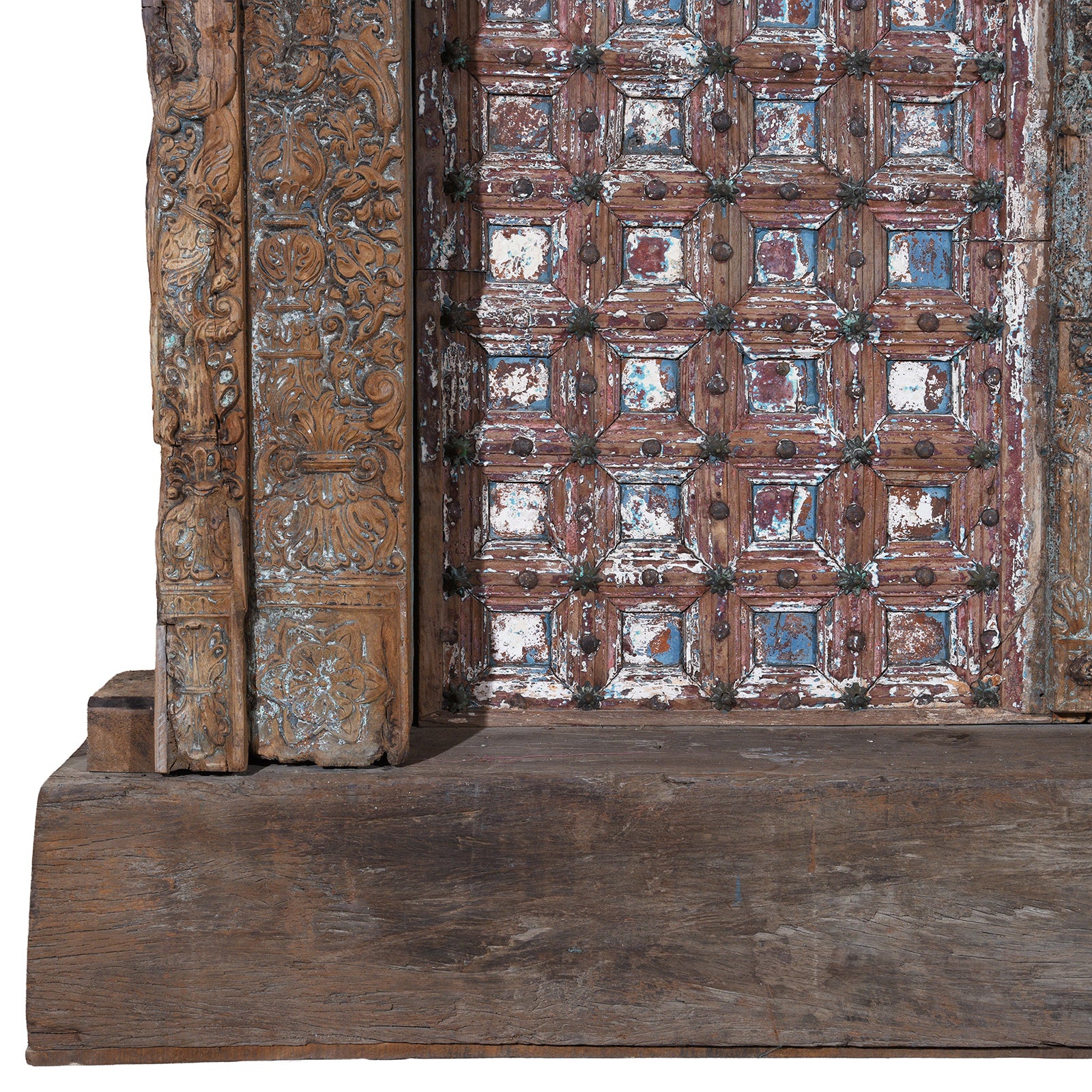 Painted & Carved Door From The Punjab - 19th Century - Image 6