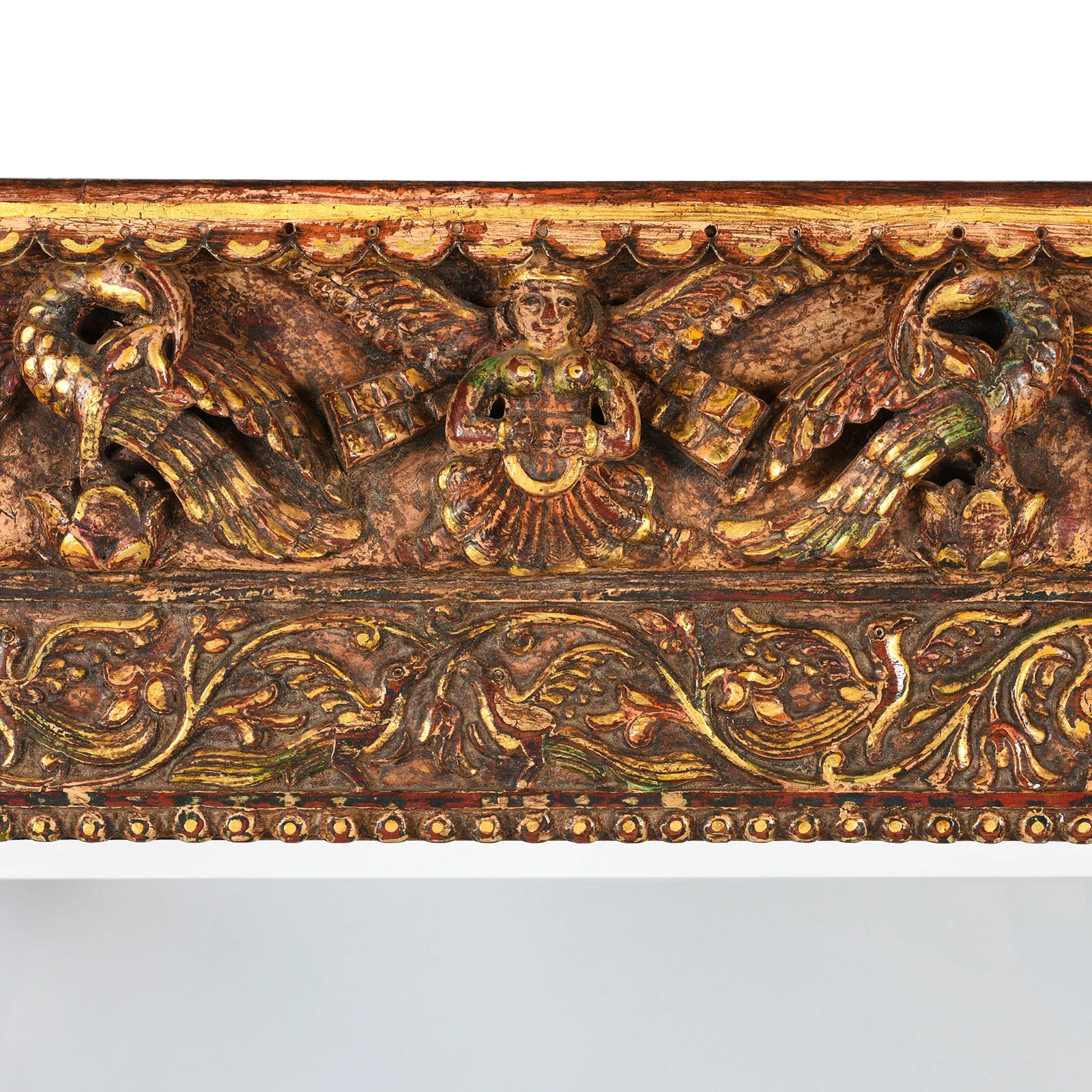 Reproduction Carved Painted Bikaner Style Mirror - Image 6