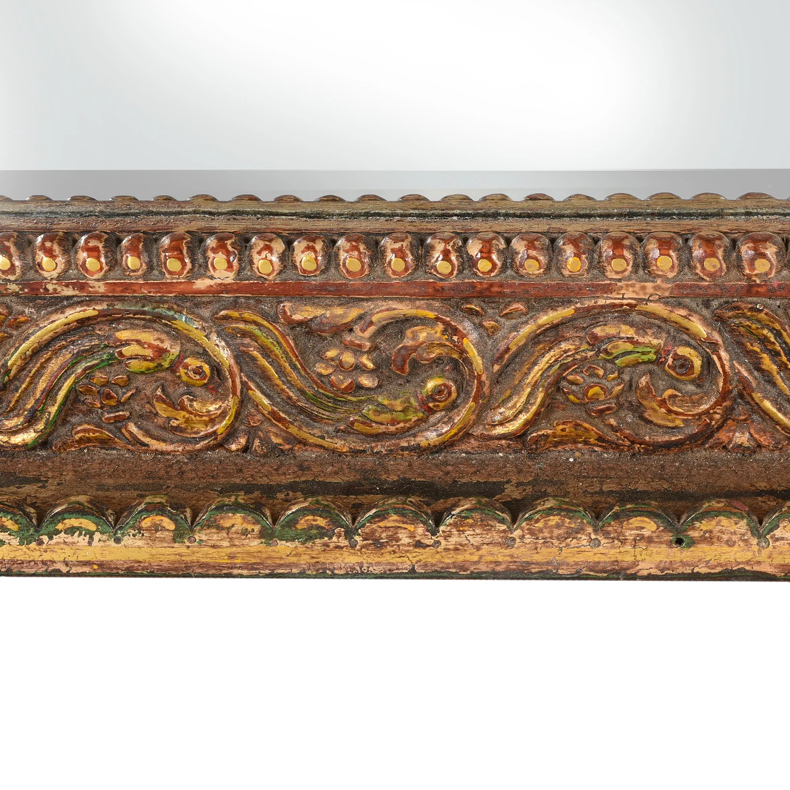Reproduction Carved Painted Bikaner Style Mirror - Image 7