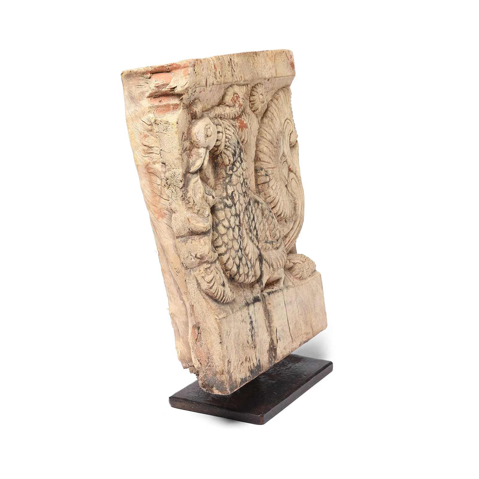 Carved Peacock Panel From A Ratha Yatra Chariot - 19thC - Image 3