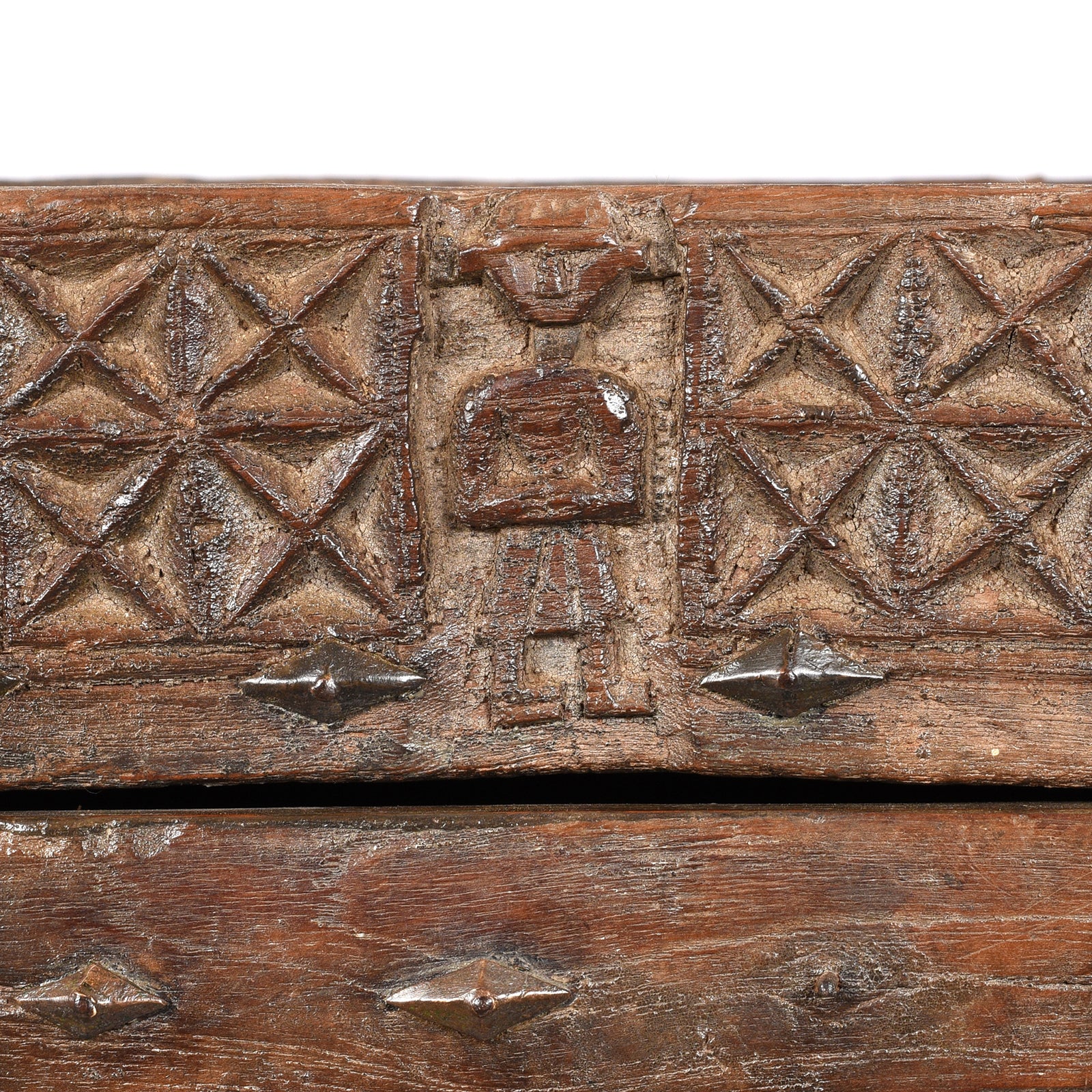 Carved Teak Majus Dowry Chest From Saurashtra - 19thC - Image 6
